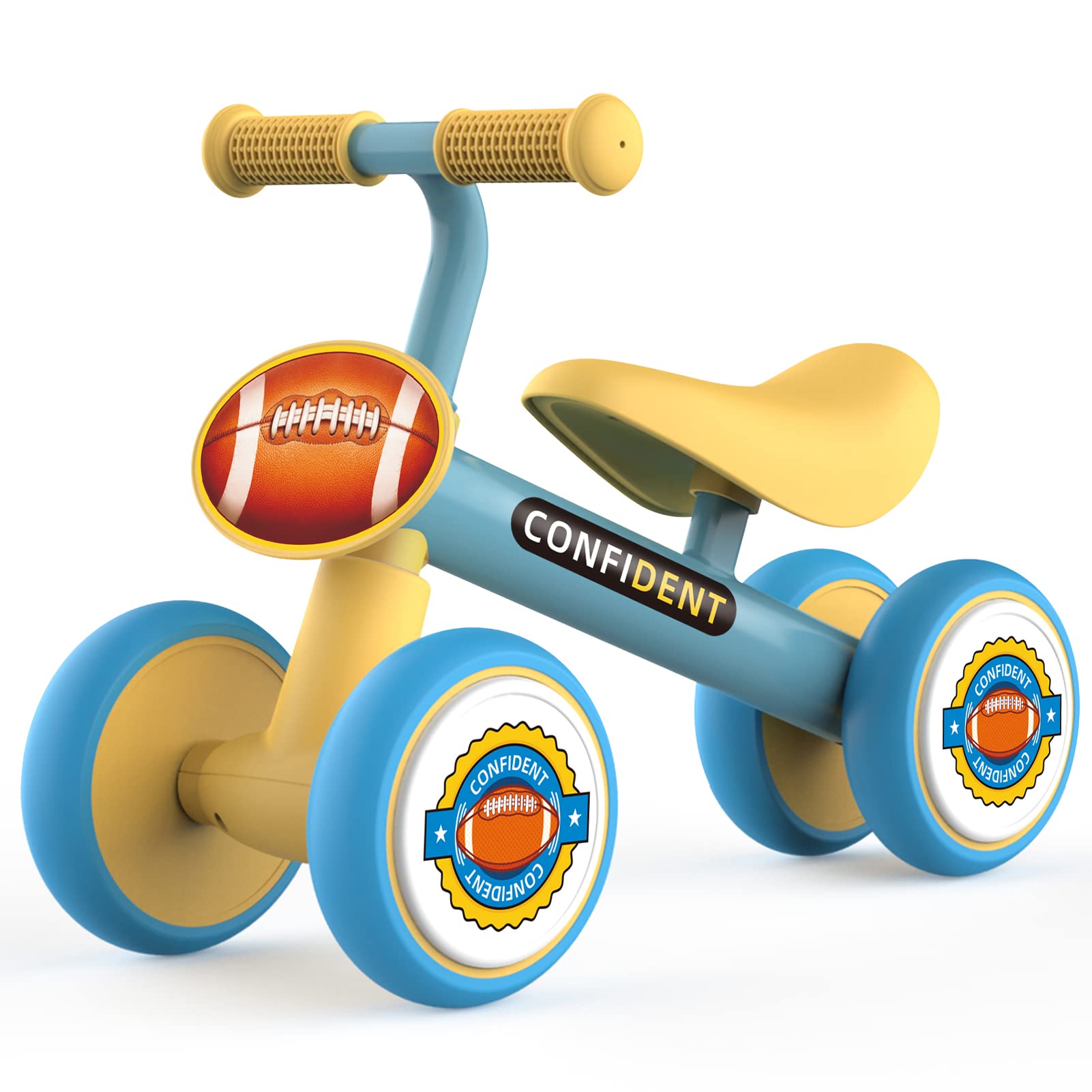 **Best Baby Balance Bike for 1-2 Year Old Boys & Girls - 4-Wheel No Pedal Steel Frame Toddler Bike - Perfect First Birthday Gift & Learning Ride-On Toy for 12-24 Months - Indoor & Outdoor Play**