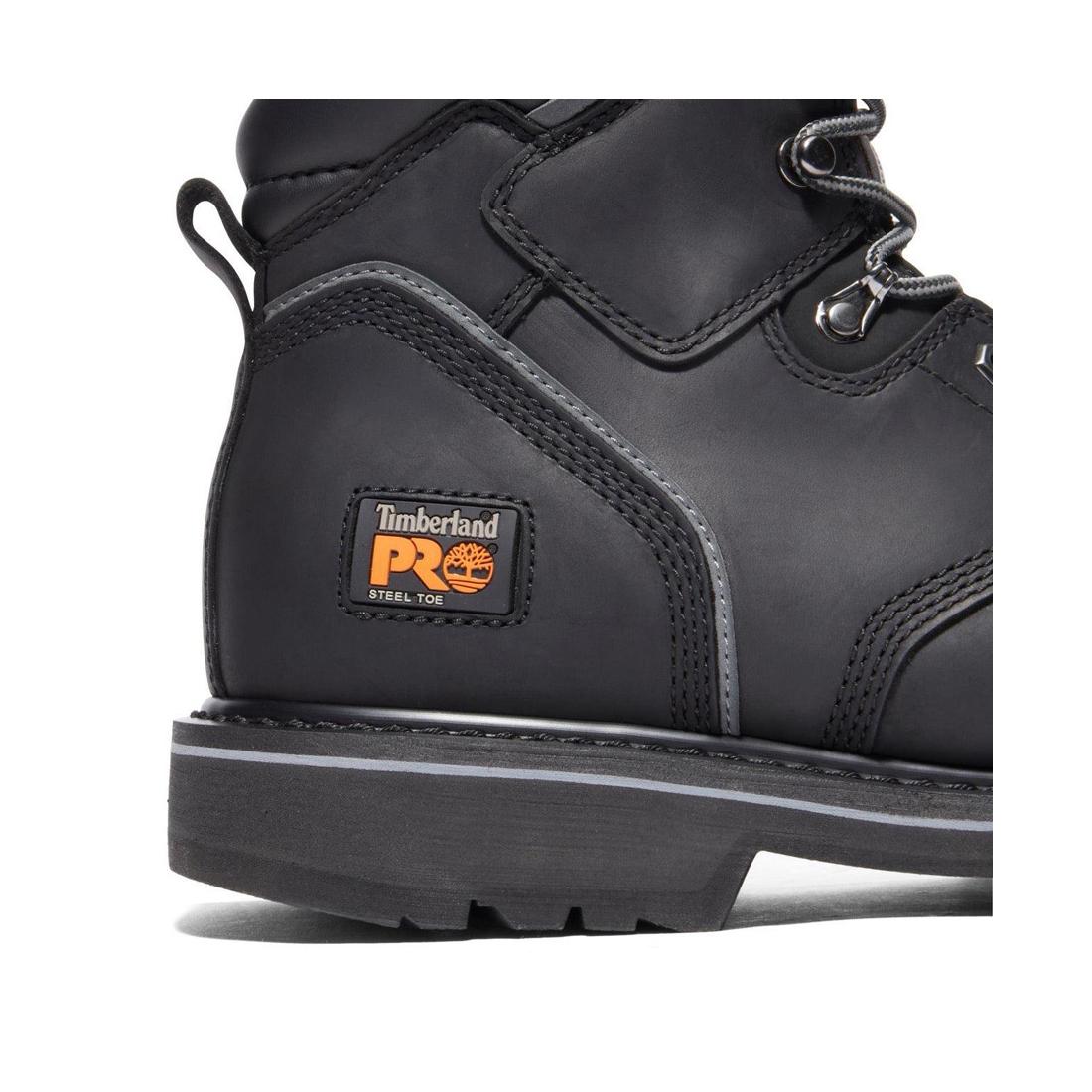 Pit Boss 6 Inch Steel Toe Work Boots for Men - Black Safety Shoes with Slip Resistant & Electrical Hazard Protection - Ideal for Construction, Warehouse & Outdoor Work