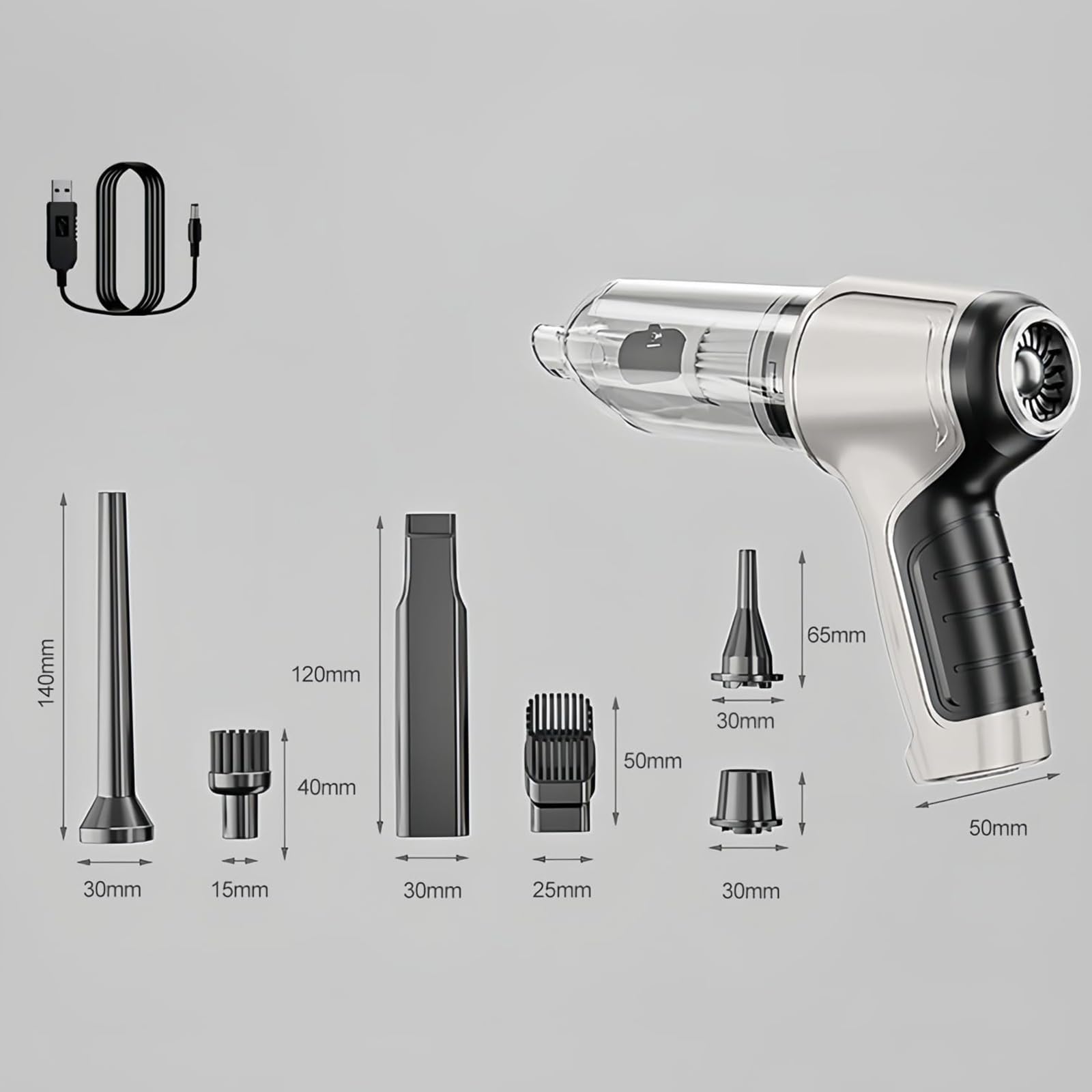 Arify Pro 2 Cordless Car Vacuum Cleaner - 12000PA Strong Suction, Brushless Motor, Ultra Quiet, Long-Lasting Battery, Modern Black Design - Perfect for Car Detailing, Home Cleaning & Pet Hair Removal