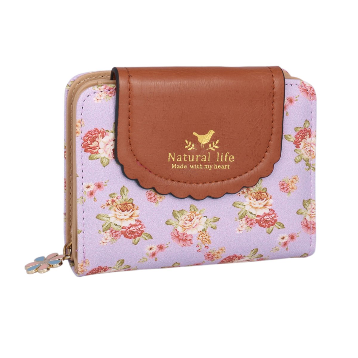 Women's Small Floral Wallet - Slim Coin Purse & Card Holder for Everyday Use, Travel, and Gifts