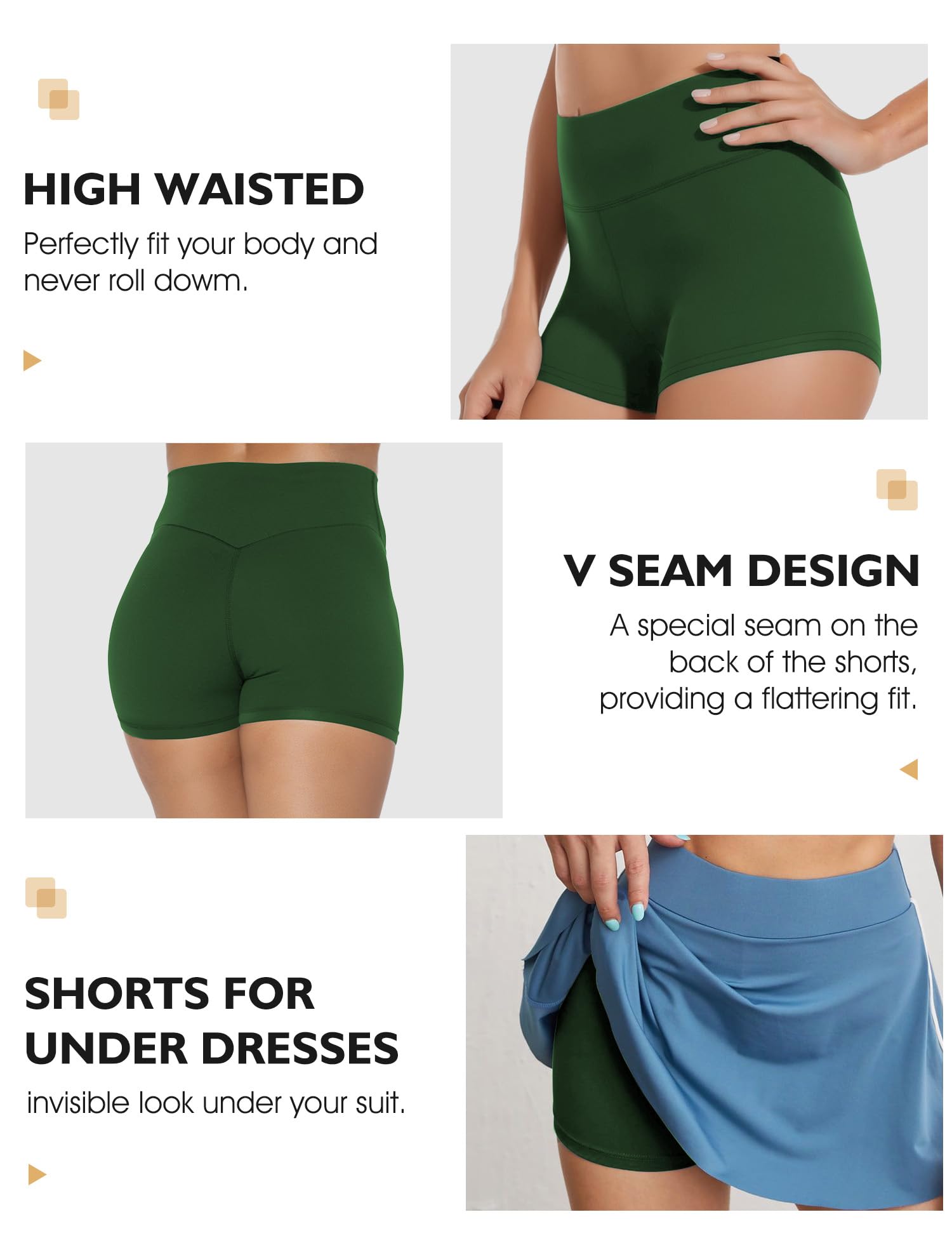 Women's High Waisted Biker Shorts - 2.5