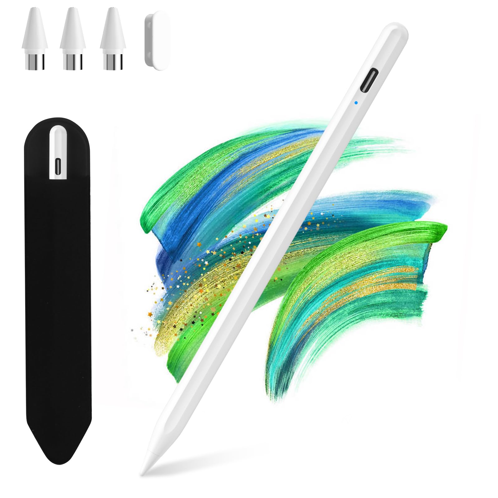 KBCASE Stylus Pen for Android Tablets & iPhones - Compatible with Samsung, Lenovo, Xiaomi, Huawei - Pressure & Tilt Sensitive Digital Pencil with 3 Replaceable Tips - Perfect for Drawing, Note-Taking & Touch Screen Devices