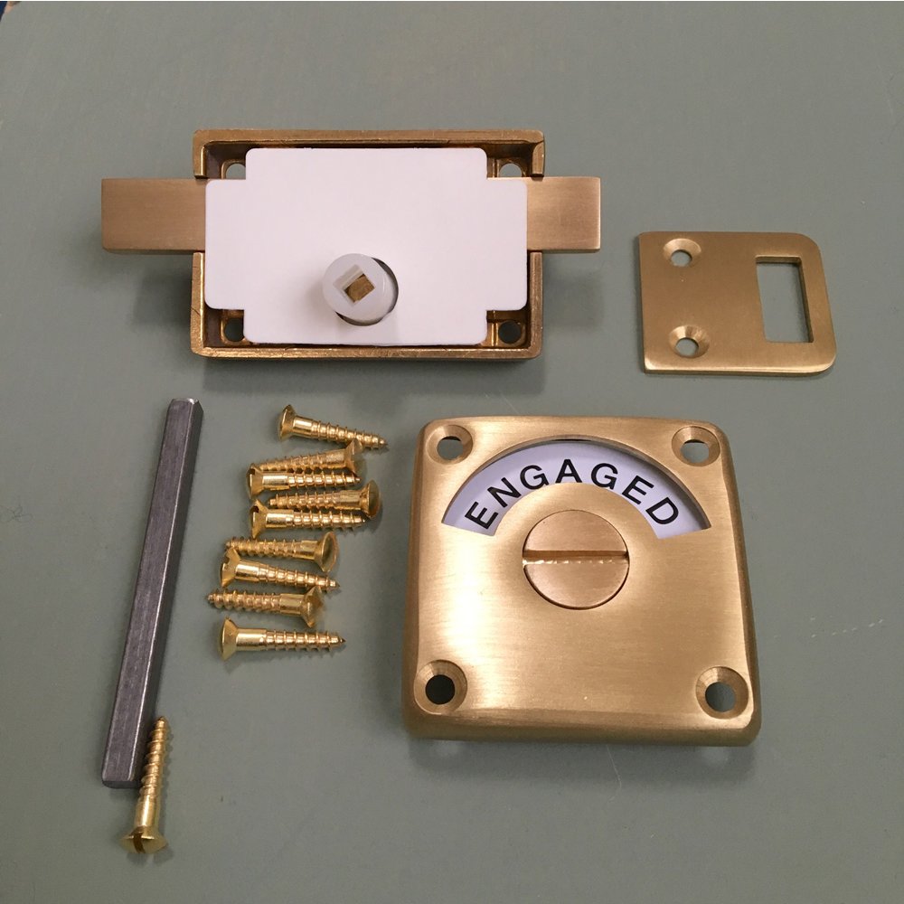 Satin Brass Vacant Engaged Lock - High-Quality Door Lock for Home & Office Security - Perfect for Bedrooms, Bathrooms, and Storage Rooms