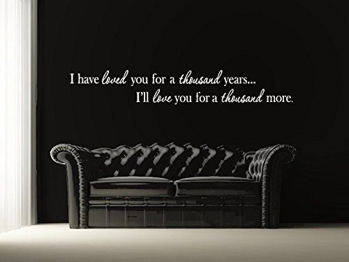 Romantic 'I Have Loved You a Thousand Years' Wall Decal - Bedroom Wall Art Decor - Love Quote Vinyl Sticker for Couples - Perfect for Wedding, Anniversary & Home Decor