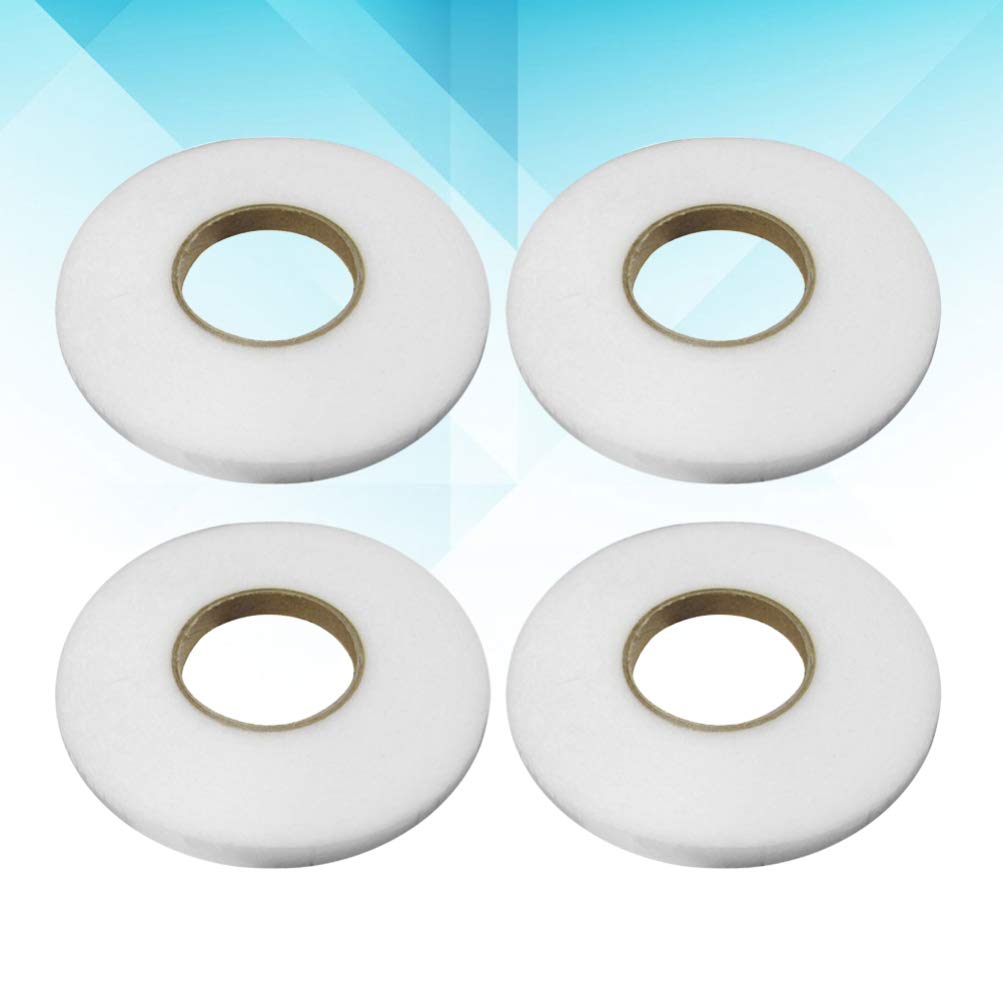 4 Rolls Fabric Fusion Tape - Double Sided Temporary Iron-On Hemming Tape for Clothes, White Yarn Strips for DIY Sewing & Fabric Repair | Perfect for Hemming Pants, Dress Alterations & Craft Projects