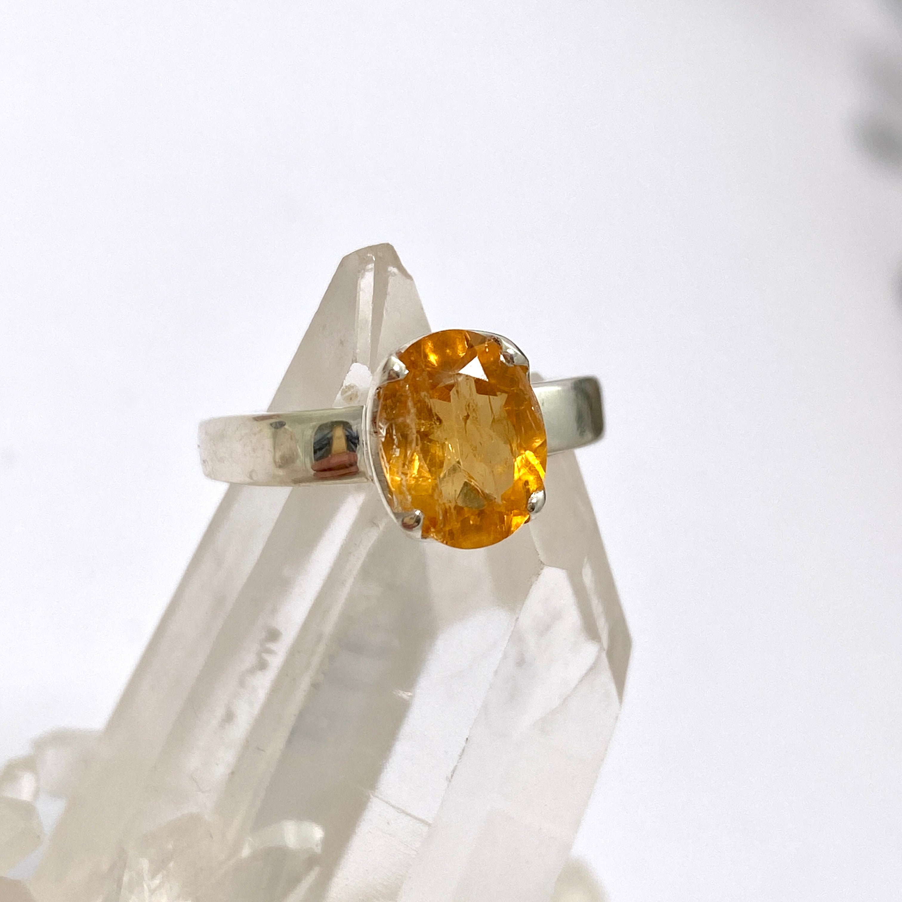 Imperial Topaz Oval Faceted Ring Size 6 - Genuine Natural Gemstone Jewelry for Women, Elegant Engagement & Wedding Gift (Perfect for Anniversaries, Birthdays & Special Occasions)
