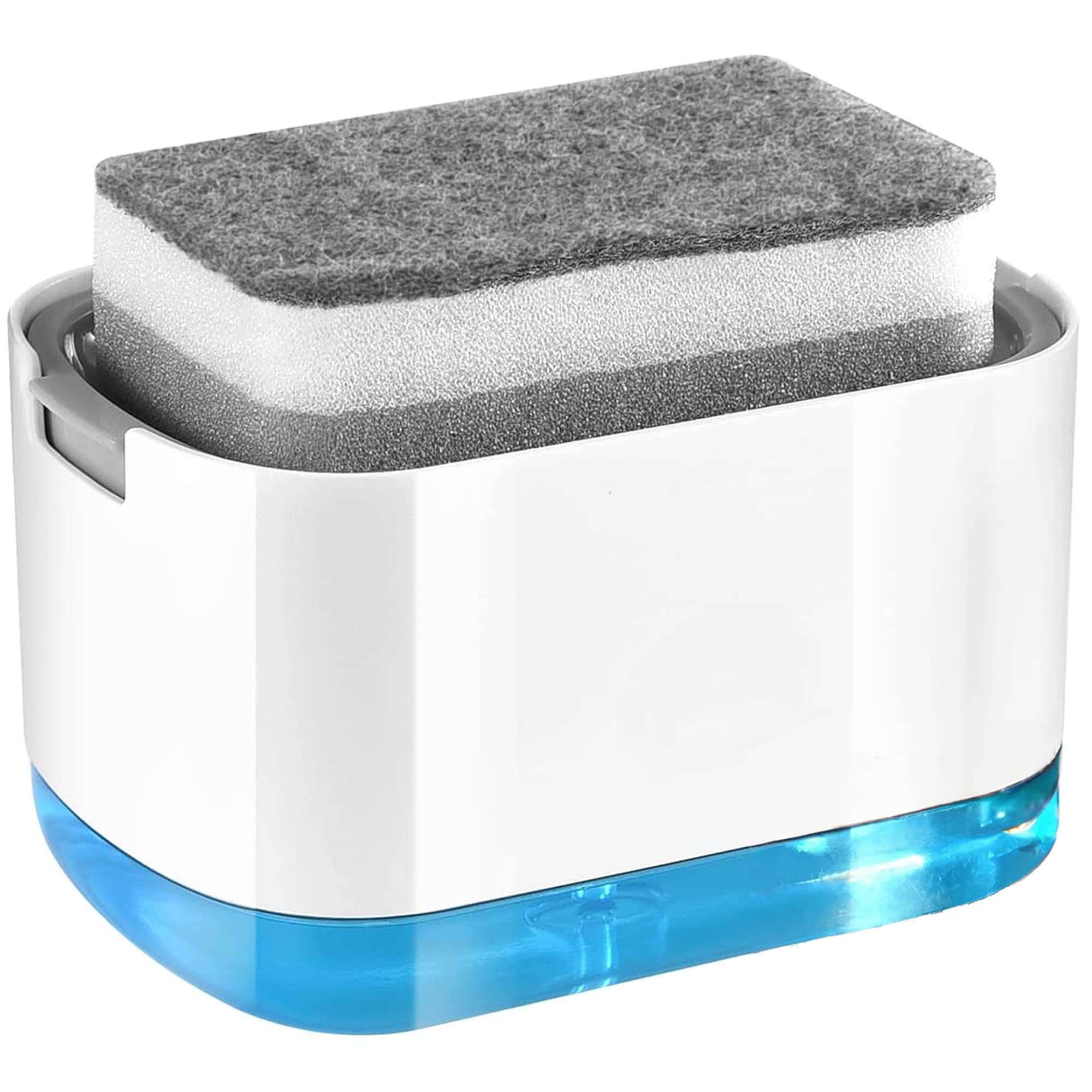 **Kitchen Sink Dish Soap Dispenser Pump with Sponge Holder & Drip Tray – Multi-Tool Dishwashing Gadget for Rich Bubbles & Easy Cleaning (Sponge Included) – Perfect for Countertop Organization & Quick Dishwashing**