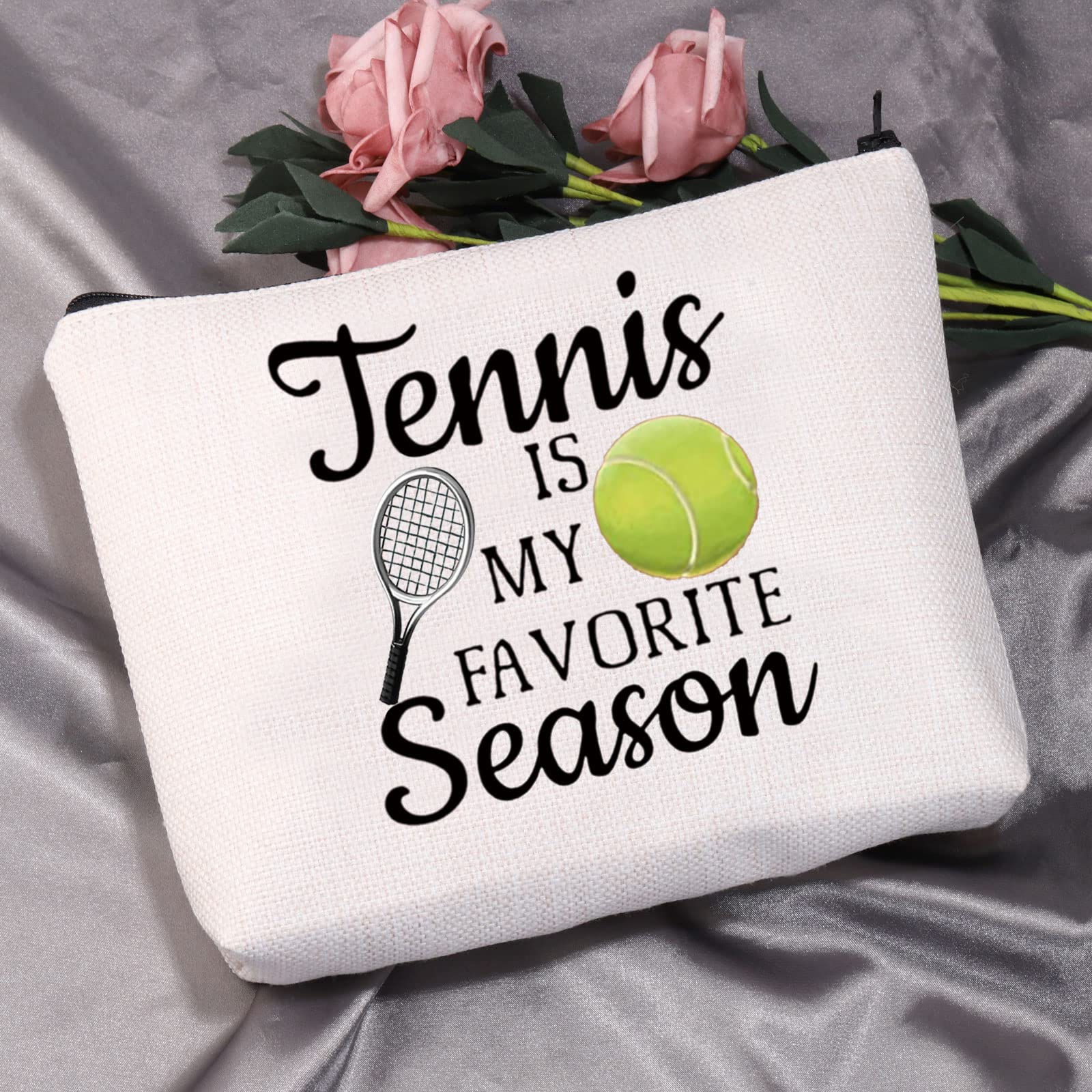 MEIKIUP Tennis Lovers Gift - Tennis Player Makeup Zipper Pouch & Travel Bag - Perfect Tennis Season Gift for Women & Men - Great for Gym, Court & Travel Accessories