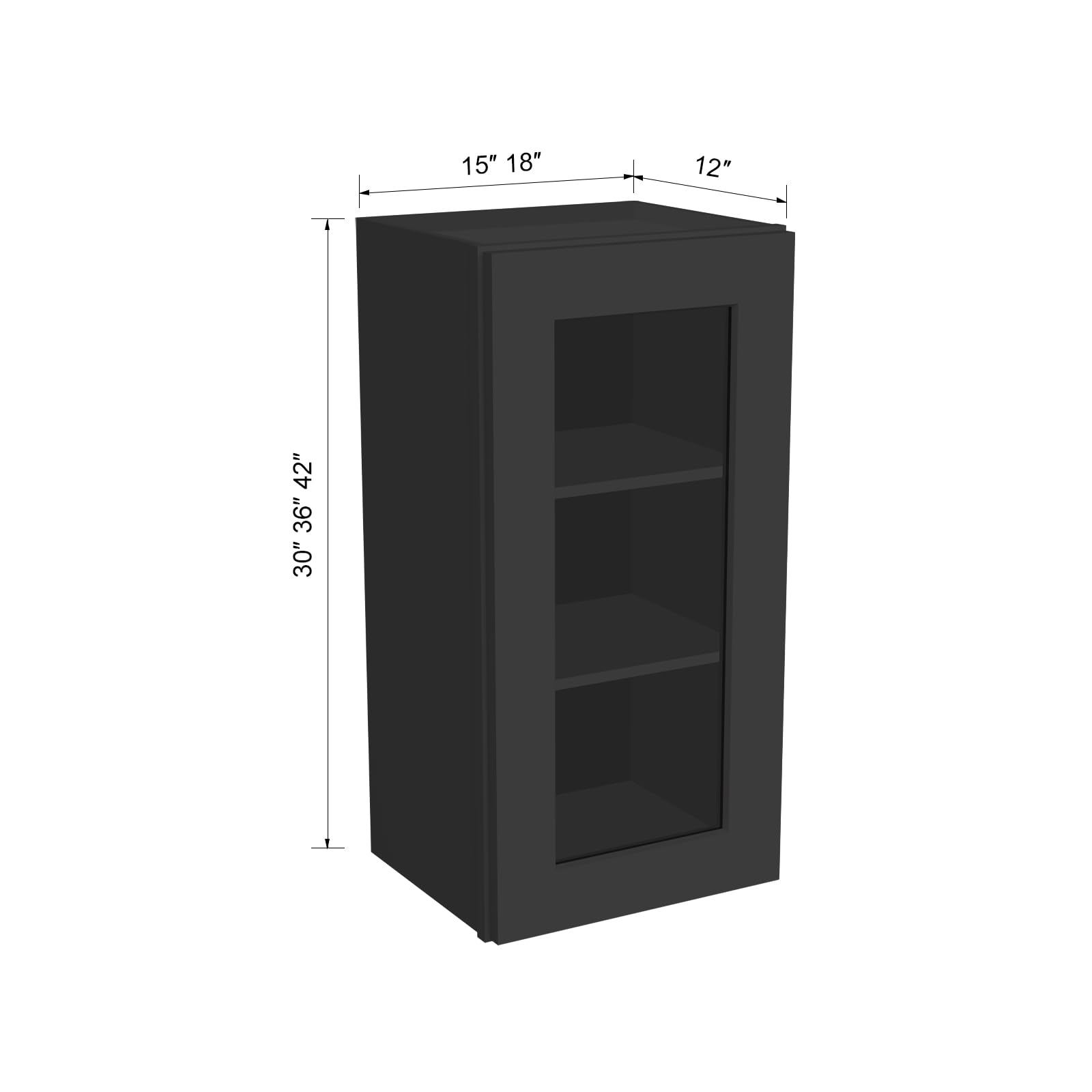 Solid Wood Wall-Mounted Bathroom Medicine Cabinet with Glass Door - 18