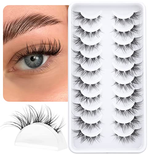 Natural Wispy False Eyelashes 10 Pairs - Korean Anime Style for Daily Wear