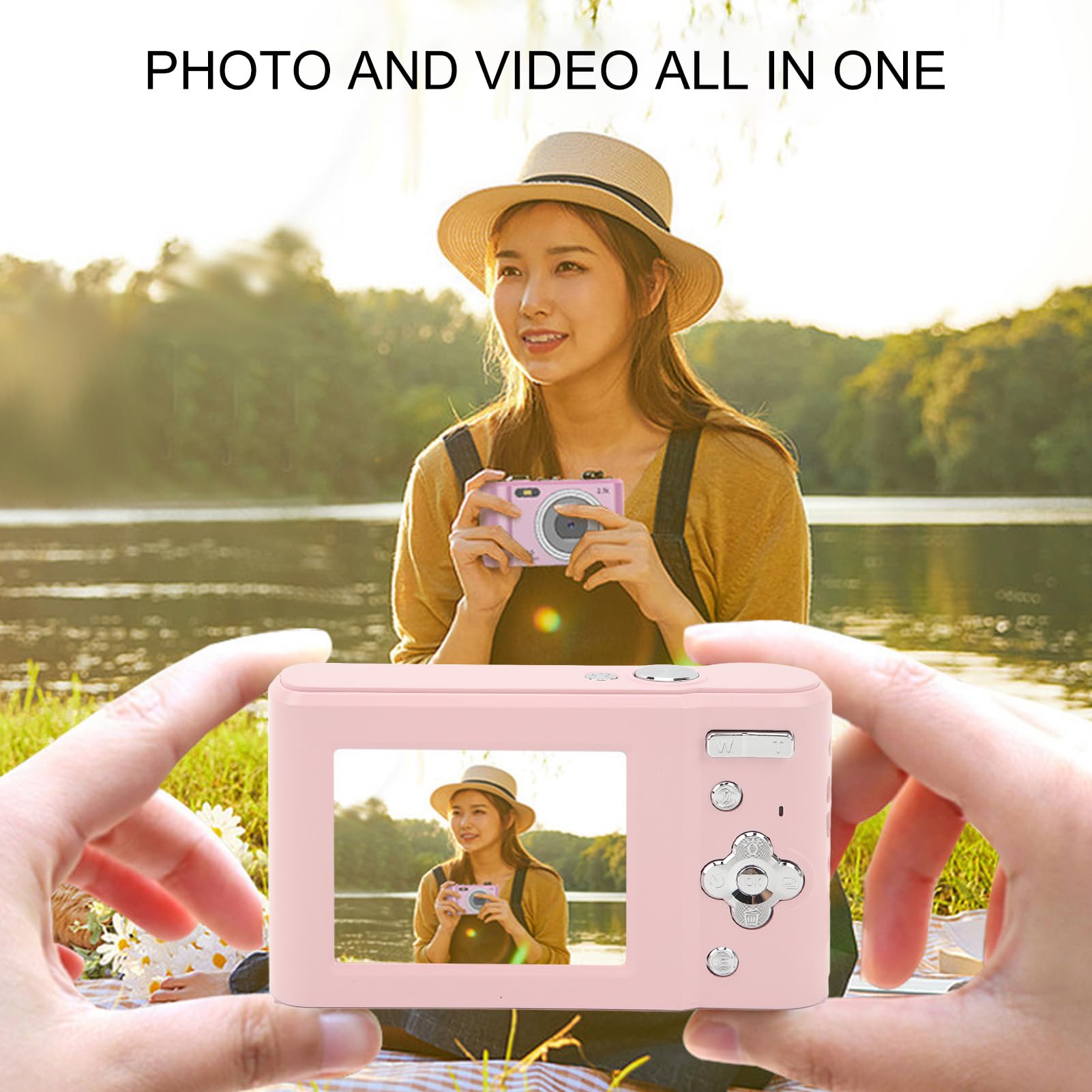44MP 2.7K Digital Camera with 8x Zoom - Compact Smart Point and Shoot Camera for Vlogging, Travel Photography & Family Moments | Perfect for YouTube Creators, Vacation Shots & Everyday Memories