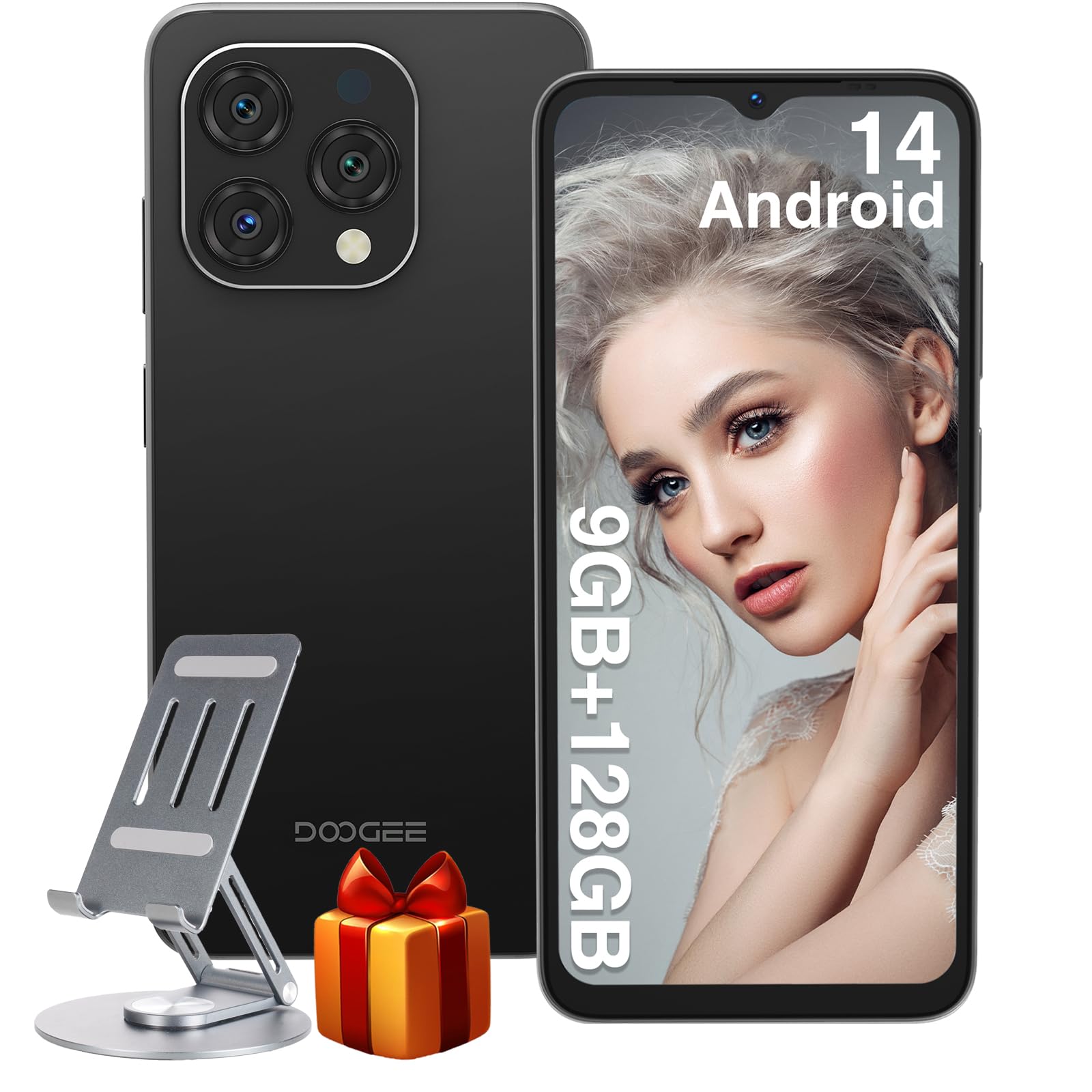 DOOGEE N55 Unlocked Smartphone (2025) - 9GB RAM, 128GB ROM (Expandable to 1TB), 6.56