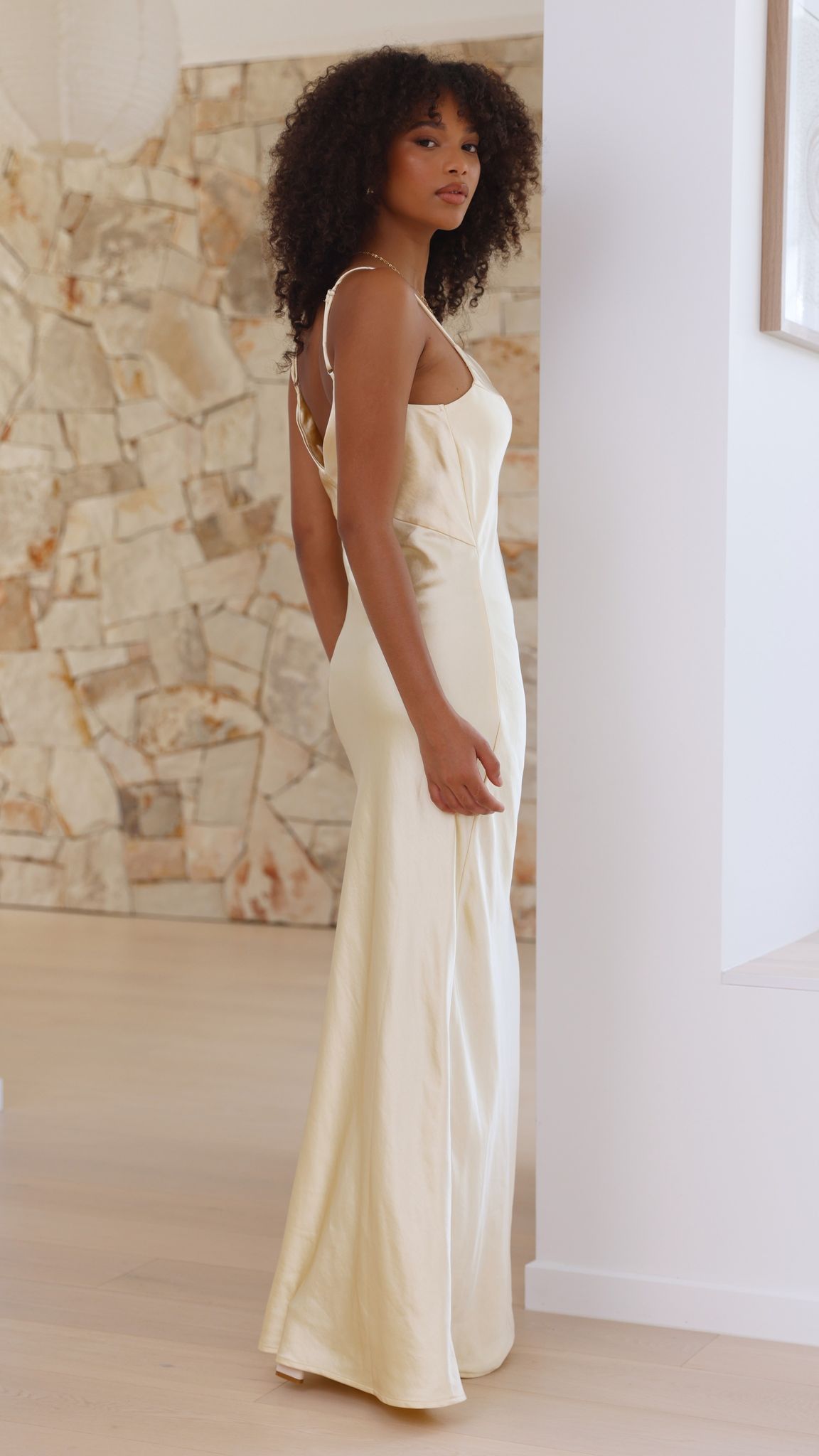 Gisella Women's Maxi Dress in Yellow - Flowy Long Summer Dress for Beach, Vacation & Casual Wear