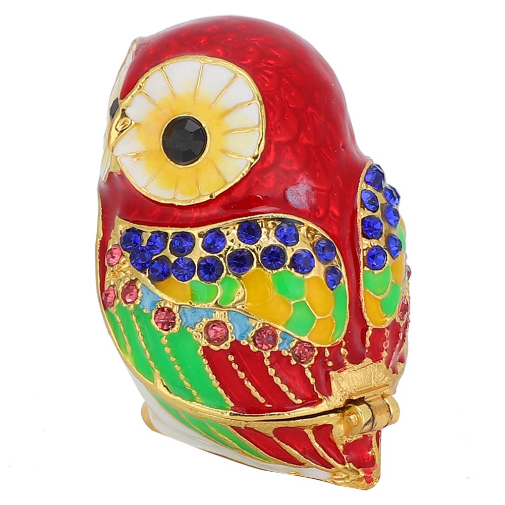 Hand Painted Owl Jewelry Box - Wooden Trinket Box for Necklaces, Rings & Keepsakes | Unique Gift for Friends & Family | Perfect for Bedroom Decor, Wedding Favors & Special Occasions