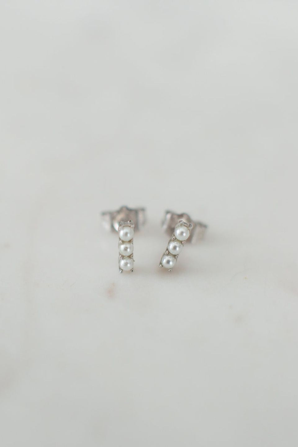 Silver Pearl Stud Earrings for Women - Elegant Small Drop Earrings for Daily Wear & Special Occasions