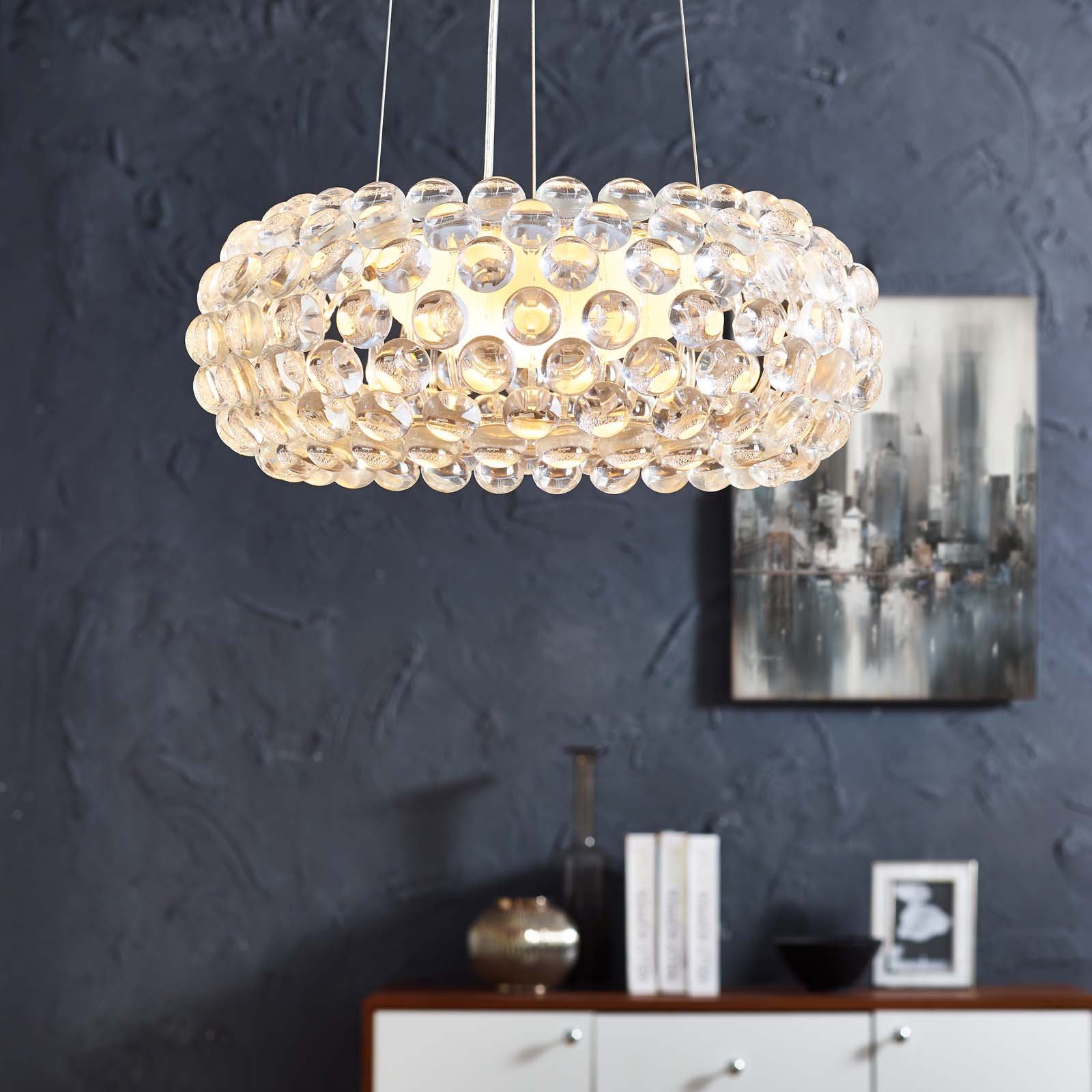 Modern Acrylic Ball Pendant Light - Modway Halo 20