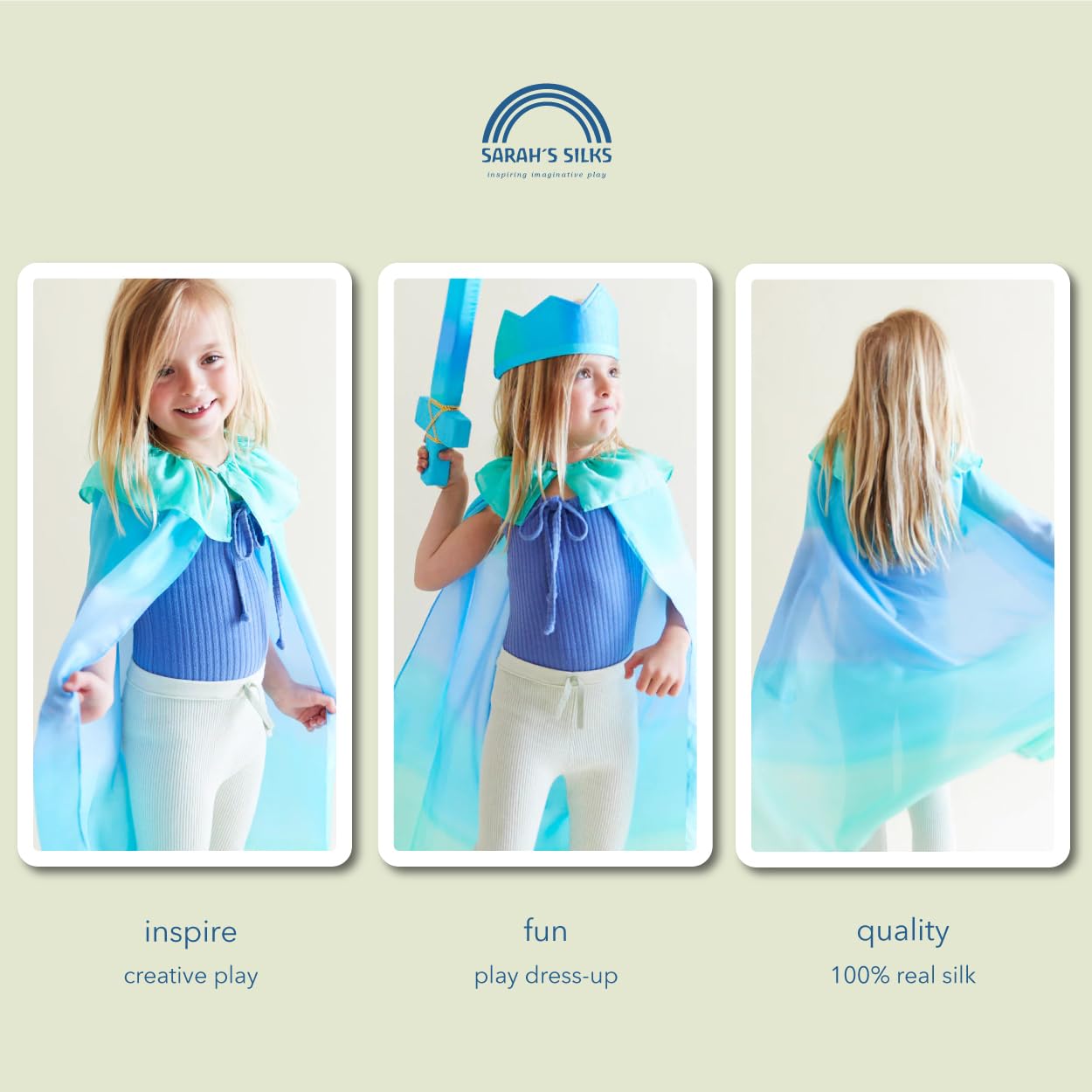 Sarah's Silks Play Cape - Waldorf & Montessori Inspired Dress-Up Costume for Kids | Perfect for Imaginative Play, Storytelling & Theater Performances