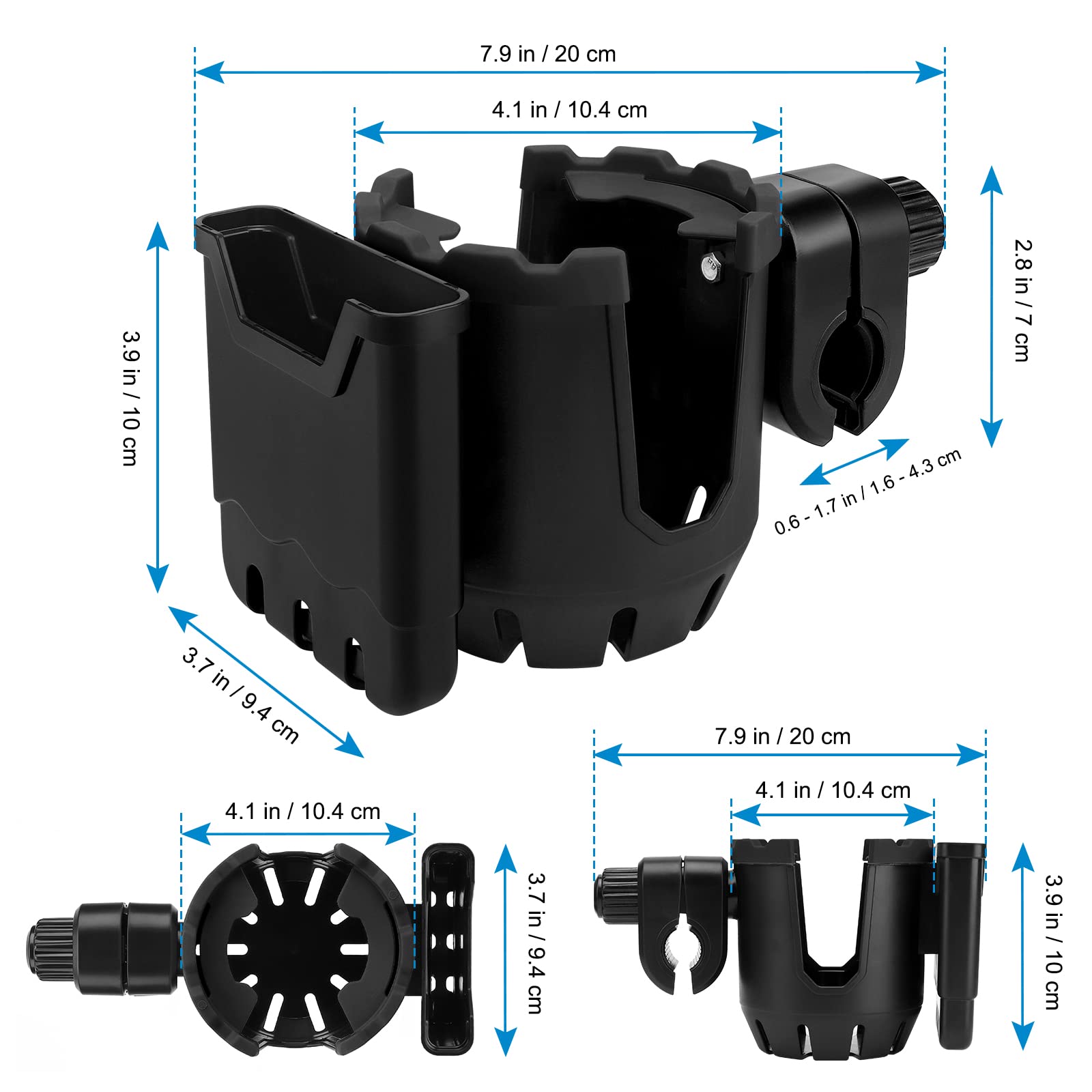 **Accmor Universal 2-in-1 Cup & Phone Holder for Strollers, Bikes, Wheelchairs, Walkers, Scooters - Compatible with Uppababy, Nuna, Doona | Perfect for Outdoor Activities, Travel, and Daily Commute**