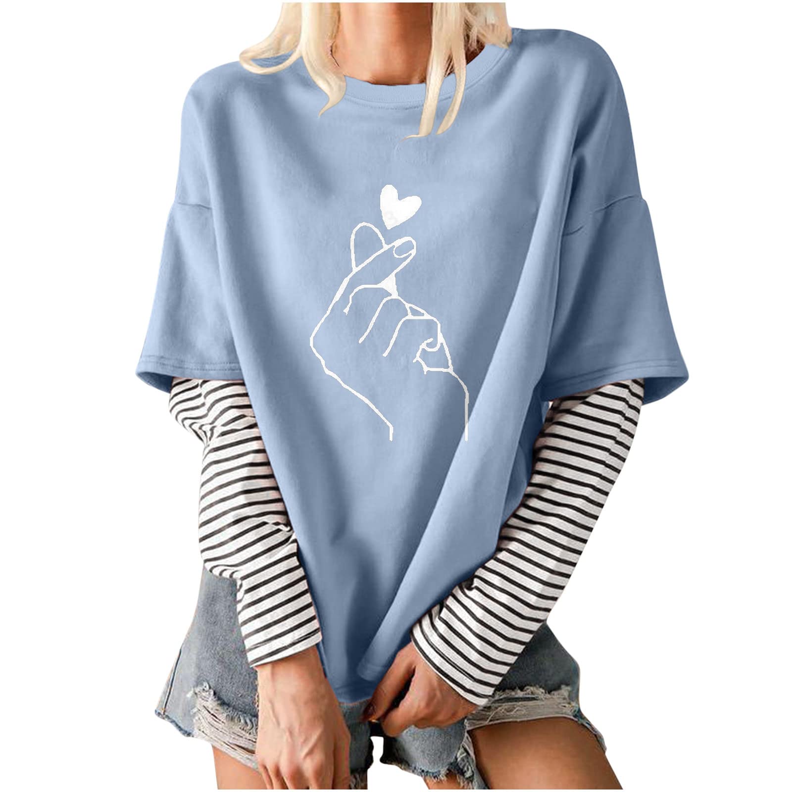 Ylioge Women's Fashion Striped Round Neck Long Sleeve Blouse - Casual Office Wear & Spring Outfits