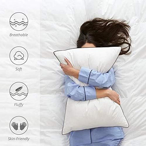 JOLLYVOGUE Cooling Bed Pillows Set of 2 - Standard Size 26x20 Inch, Supportive Down Alternative Pillows for Side & Back Sleepers, Hotel Collection Sleeping Pillows - Perfect for Home, Guest Room & Travel Use