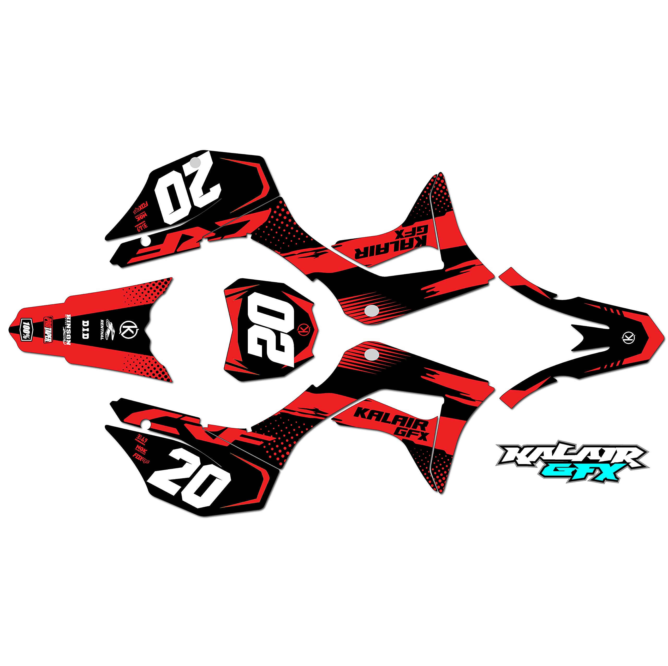 Spear Series Red 16 Mil Dirt Bike Graphics Kit for Honda CRF125F (2019-2023) - High Quality Motorcycle Stickers & Dirtbike Racing Decals - Perfect for Motocross, Pit Bike Customization & Off-Road Racing Accessories