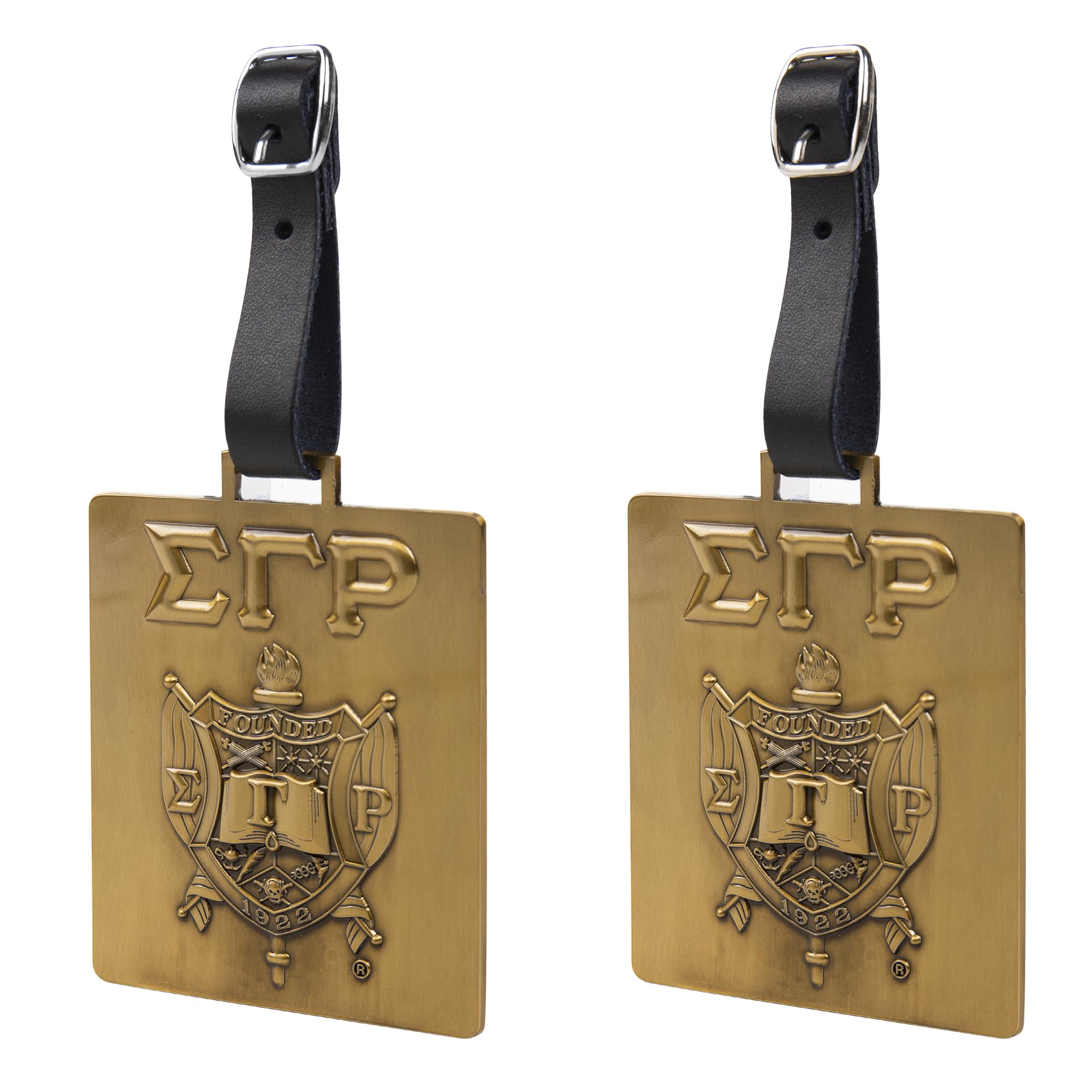Sigma Gamma Rho SGRho Luggage Tags - Official Sorority Travel Accessories - Set of 2 Greek Letter & Shield Design - Perfect for College Trips, Conventions & Sisterhood Events