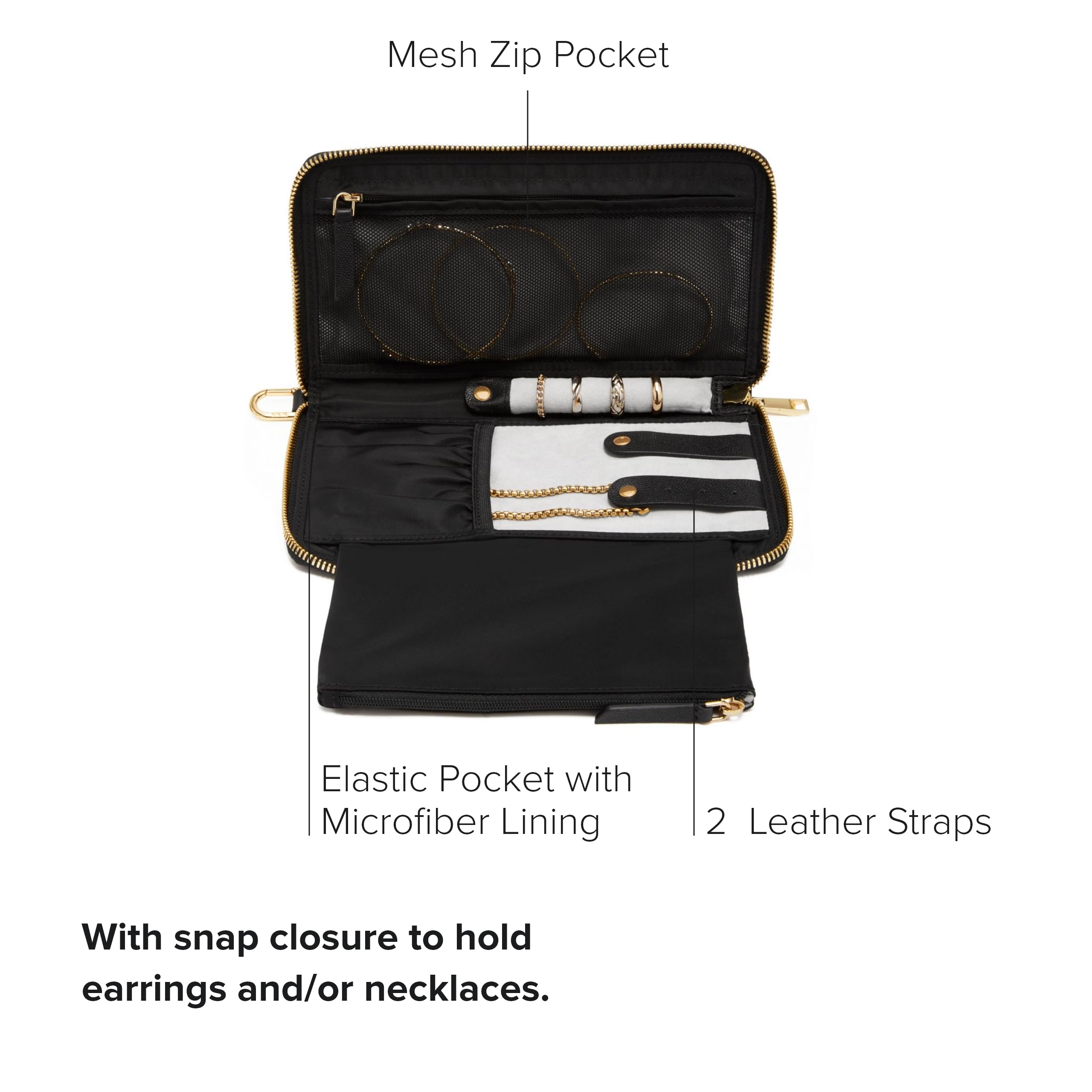 TUMI Voyageur Vevay Jewelry Organizer Travel Case - Necklace, Earring & Ring Storage Box - Perfect for Travel, Gifts & Home Organization