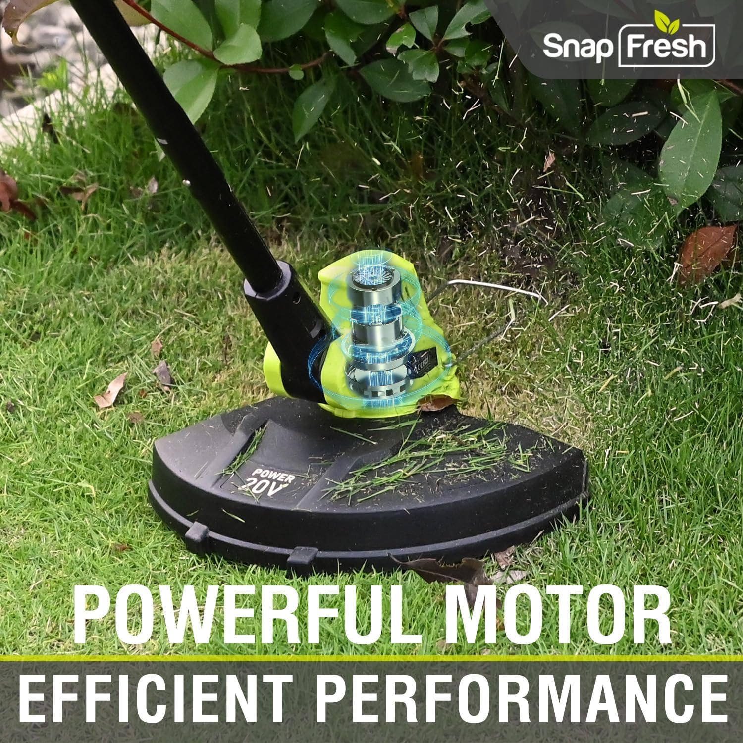 **SnapFresh 20V Cordless String Trimmer - Electric Lawn Trimmer with 2.0Ah Battery & Fast Charger, Lightweight Adjustable Angle Trimmer for Garden, Yard, and Lawn Edging - Perfect for Home Landscaping and DIY Lawn Care**