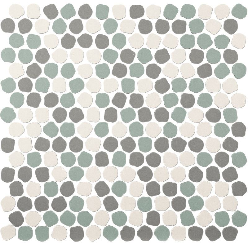 Bonbon Penny Round Decoratori Bassanesi Mosaic Tiles - Handmade Italian Glass Mosaic for Kitchen Backsplash, Bathroom, and Pool Decor
