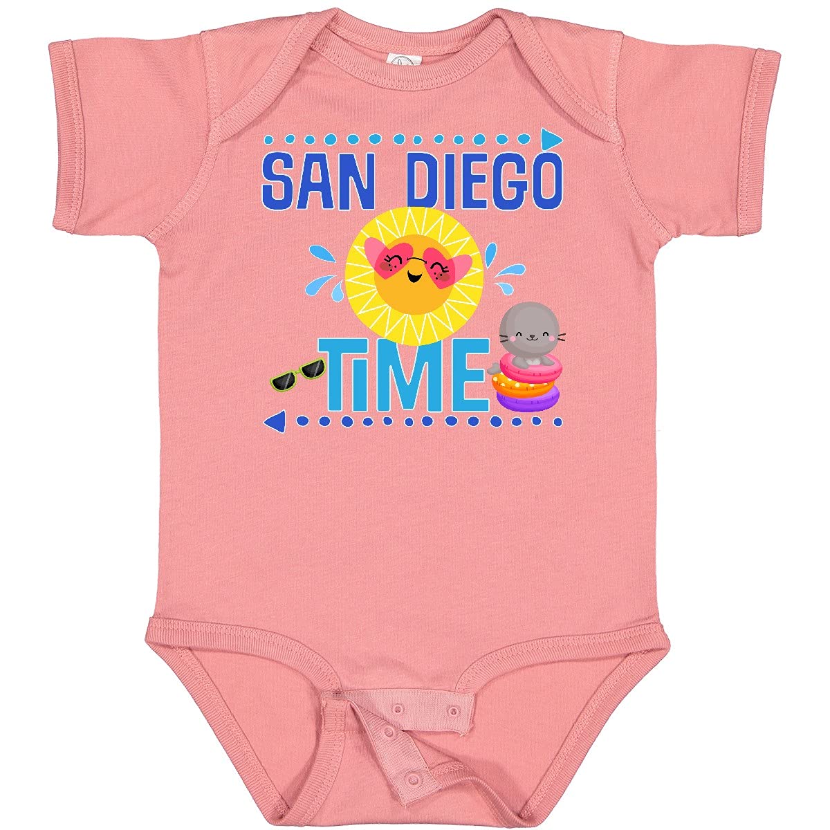 Inktastic San Diego Vacation Cute Beach Baby Bodysuit - Soft Cotton Infant Onesie for Boys & Girls - Perfect Beachwear, Summer Outfit & Travel Clothing for Babies