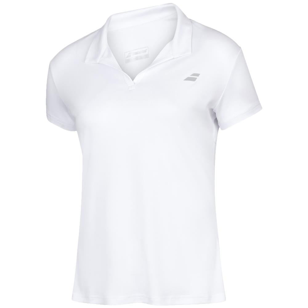Babolat Women's Play Polo Shirt - Breathable Tennis Top for Women - White - Perfect for Tennis, Golf & Casual Wear