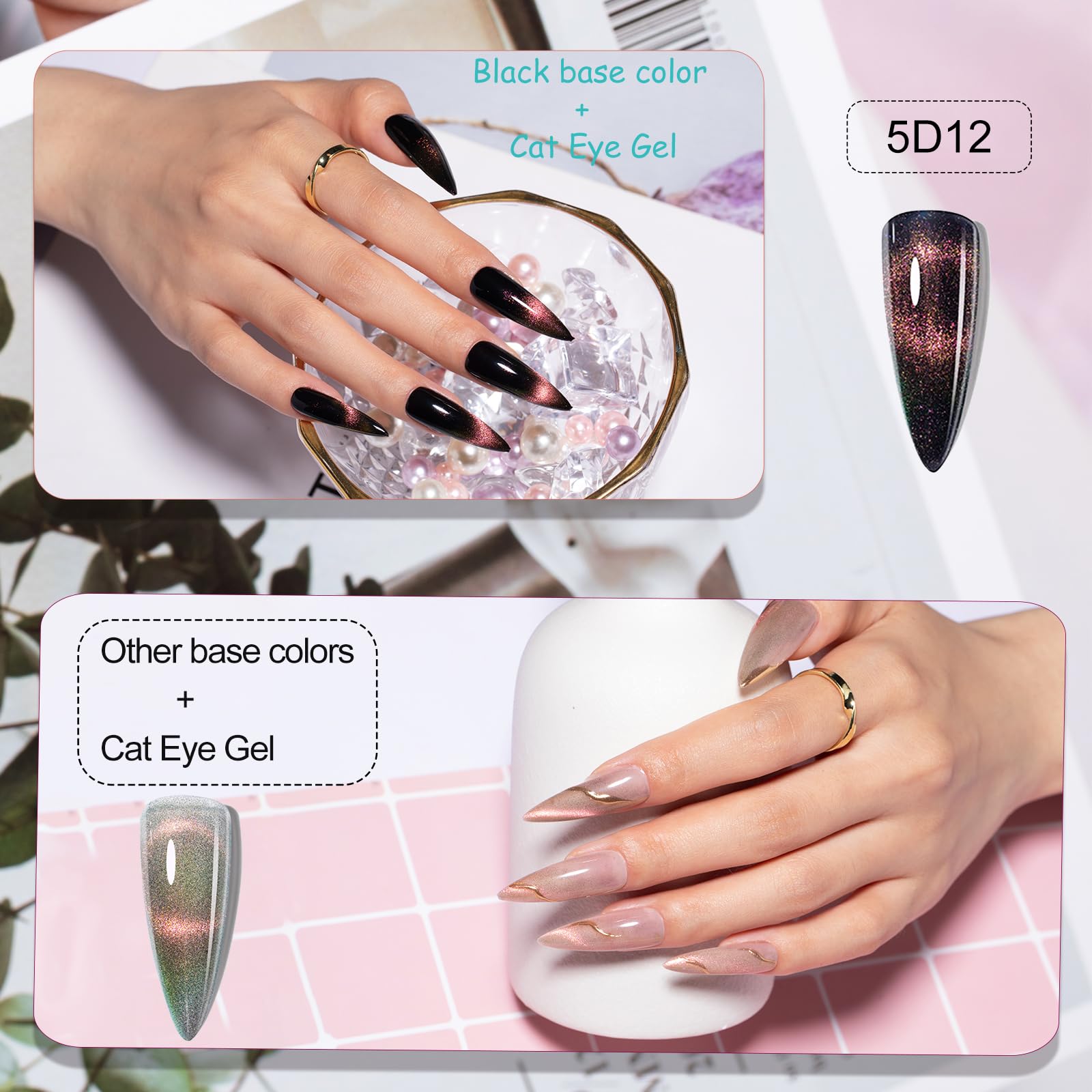 Mobray 9Pcs 9D Cat Eye Gel Nail Polish Set - Professional Salon Kit, Soak Off UV LED Nail Polish for DIY Nail Art, All Seasons Long Lasting Manicure - Perfect for Home Use, Gifts & Special Occasions