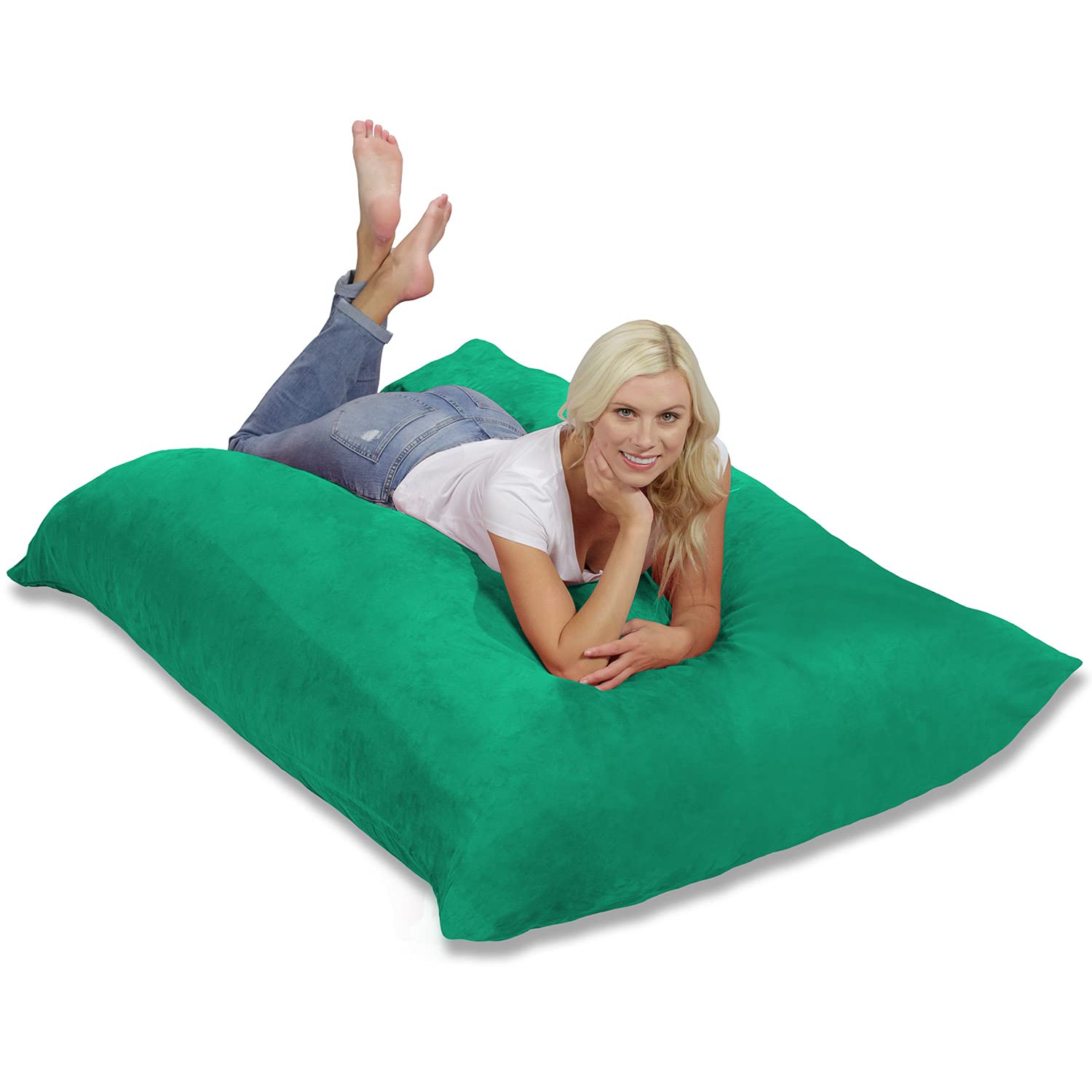 Chill Sack 5-Foot Giant Memory Foam Bean Bag Chair - Ultra Soft Microfiber Cover, Teal Blue - Perfect for Living Room, Game Room & Dorm Relaxation