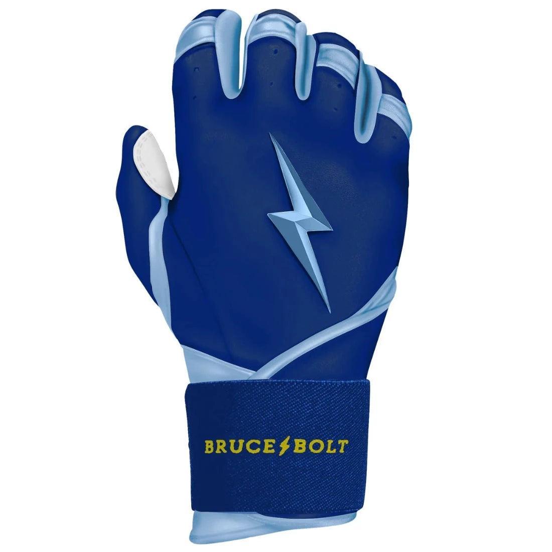 Premium Bruce Bolt PRO Phillips Long Cuff Batting Gloves - Navy Blue Baseball Gloves for Hitting & Fielding | Ideal for Baseball, Softball & Training Sessions