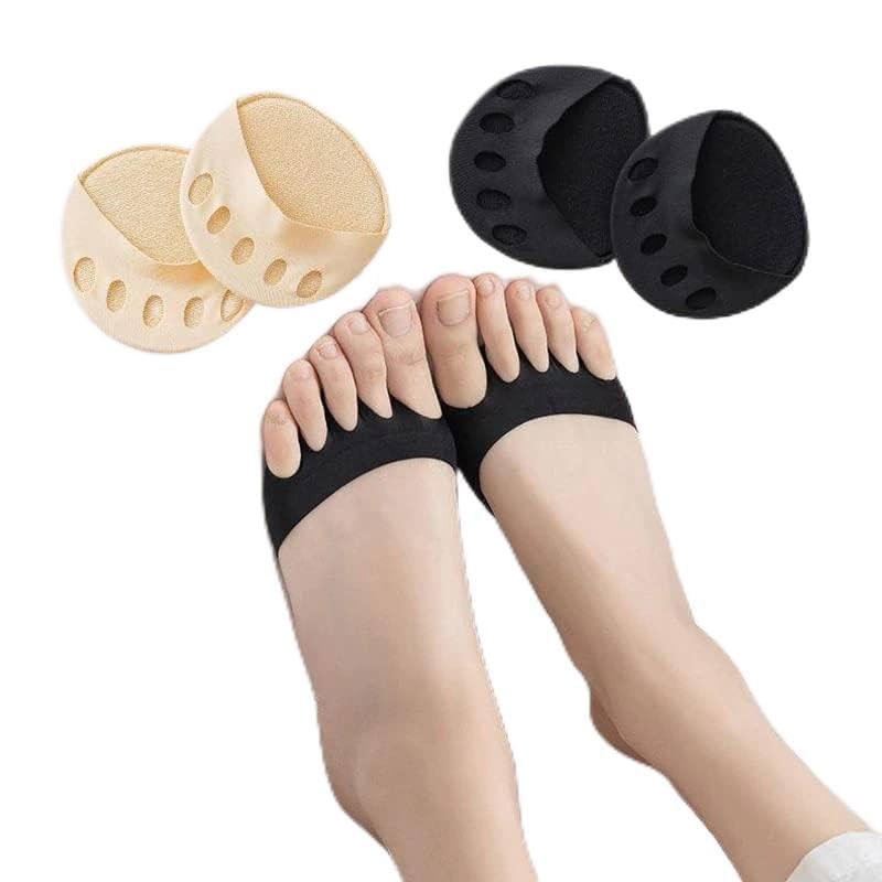 Prishva® Women's Forefoot Pads for High Heels - Non-Slip Toe Socks, Reusable Ball of Foot Cushions with Honeycomb Fabric, Metatarsal Pads & Invisible Forefoot Socks for All-Day Comfort - Perfect for Work, Parties and Special Occasions