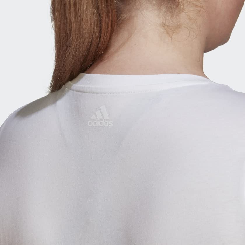adidas Women's Essentials Classic Logo T-Shirt - Soft Cotton Casual Tee for Everyday Wear, Gym & Lounge