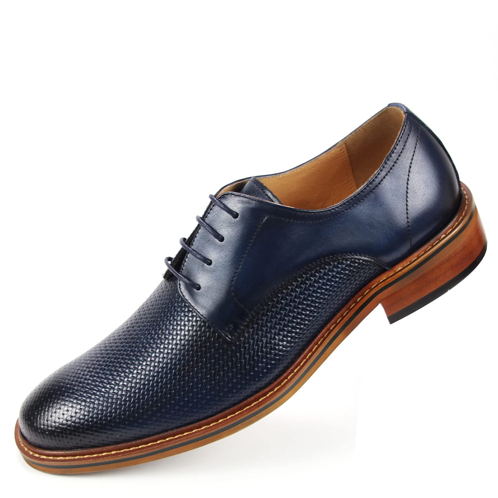 RITIZEN Men's Oxford Dress Shoes - Classic Lace-Up Formal Shoes for Business, Wedding & Office Wear - Comfortable Leather Shoes for Professional & Special Occasions
