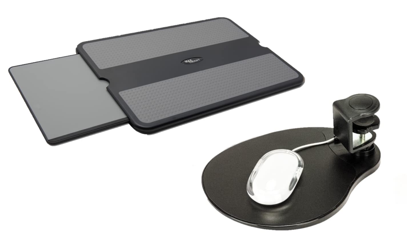 Ergonomic Clip-On Mouse Pad & Laptop Stand with Detachable Wrist Support - Perfect for Office, Home & Travel Use