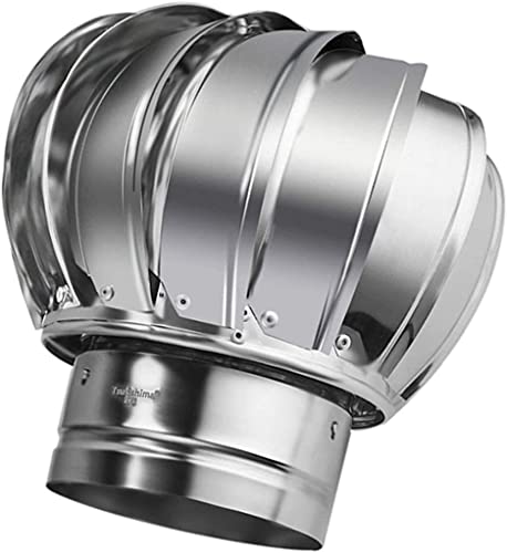 Stainless Steel Rotating Chimney Cowl Cap - 150mm Anti-Downdraught Spinner for Most Standard Chimney Pots | Windproof Roof Ventilator | Perfect for Home Fireplaces, Wood Stoves & Outdoor BBQ Areas
