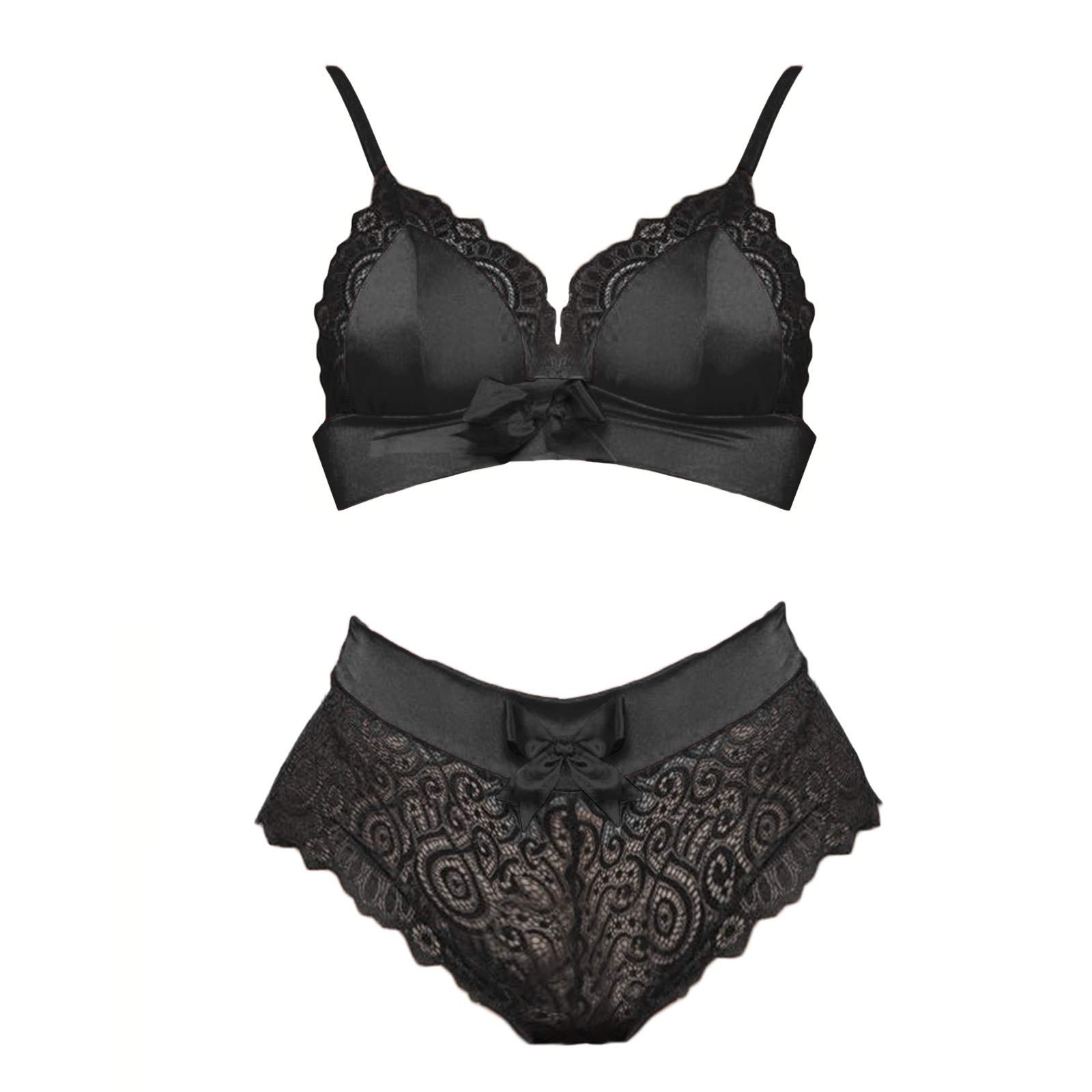Sexy Lace Lingerie Set for Women - Lace Bra & Thong Two-Piece Underwear | Valentine's Day Gift, Bridal Shower, Romantic Nightwear