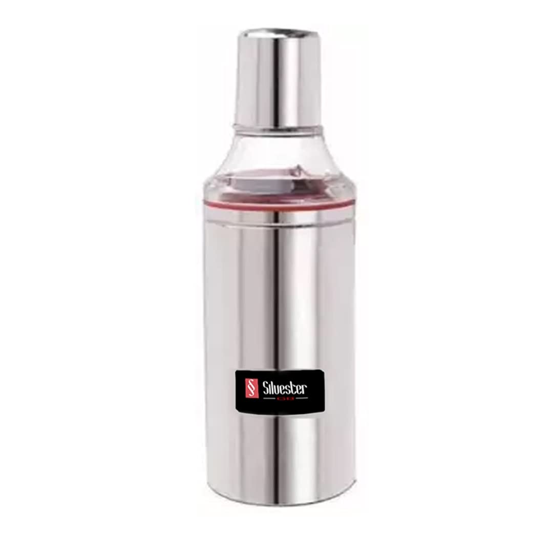 Premium Stainless Steel 1000ml Oil Dispenser Bottle - Leakproof Cooking Oil & Vinegar Pourer with Precision Nozzle - Ideal for Kitchen, Restaurants & Salad Dressing - Pack of 1