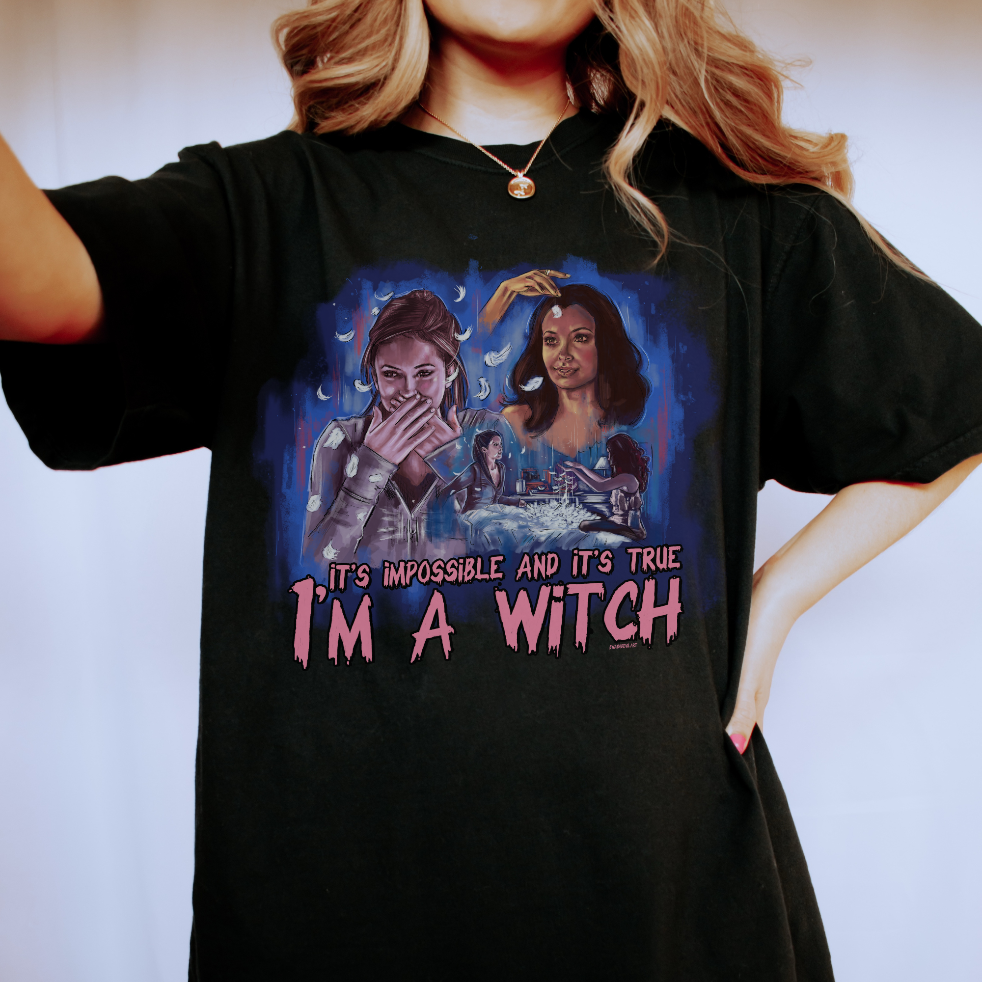 Bonnie Bennett Feathers Shirt | Stylish Women's Fashion Top for Casual Wear & Parties | Perfect for Halloween Costumes, Cosplay, and The Vampire Diaries Fans
