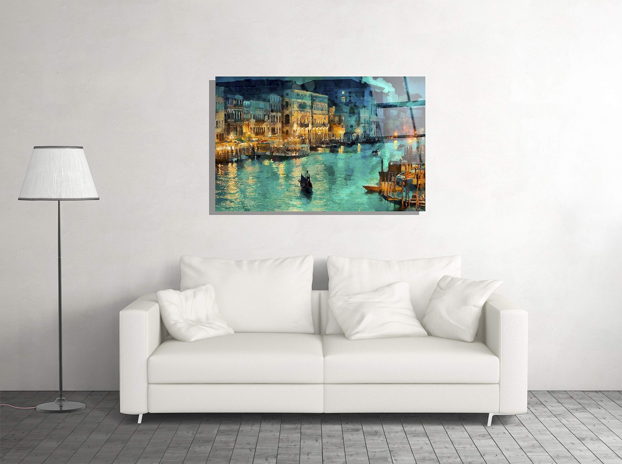 Venice Italy Boat Decor Print - Tempered Glass Wall Art for Home & Office - Perfect Gift for Travel Lovers & Italian Decor