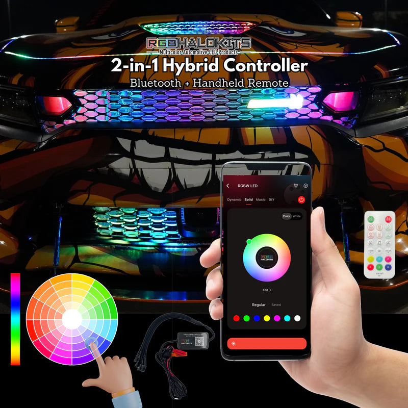 Multicolor LED Grille Kit - RGB Car Grill Lights with Remote Control for Trucks & SUVs - Perfect for Off-Roading & Night Driving