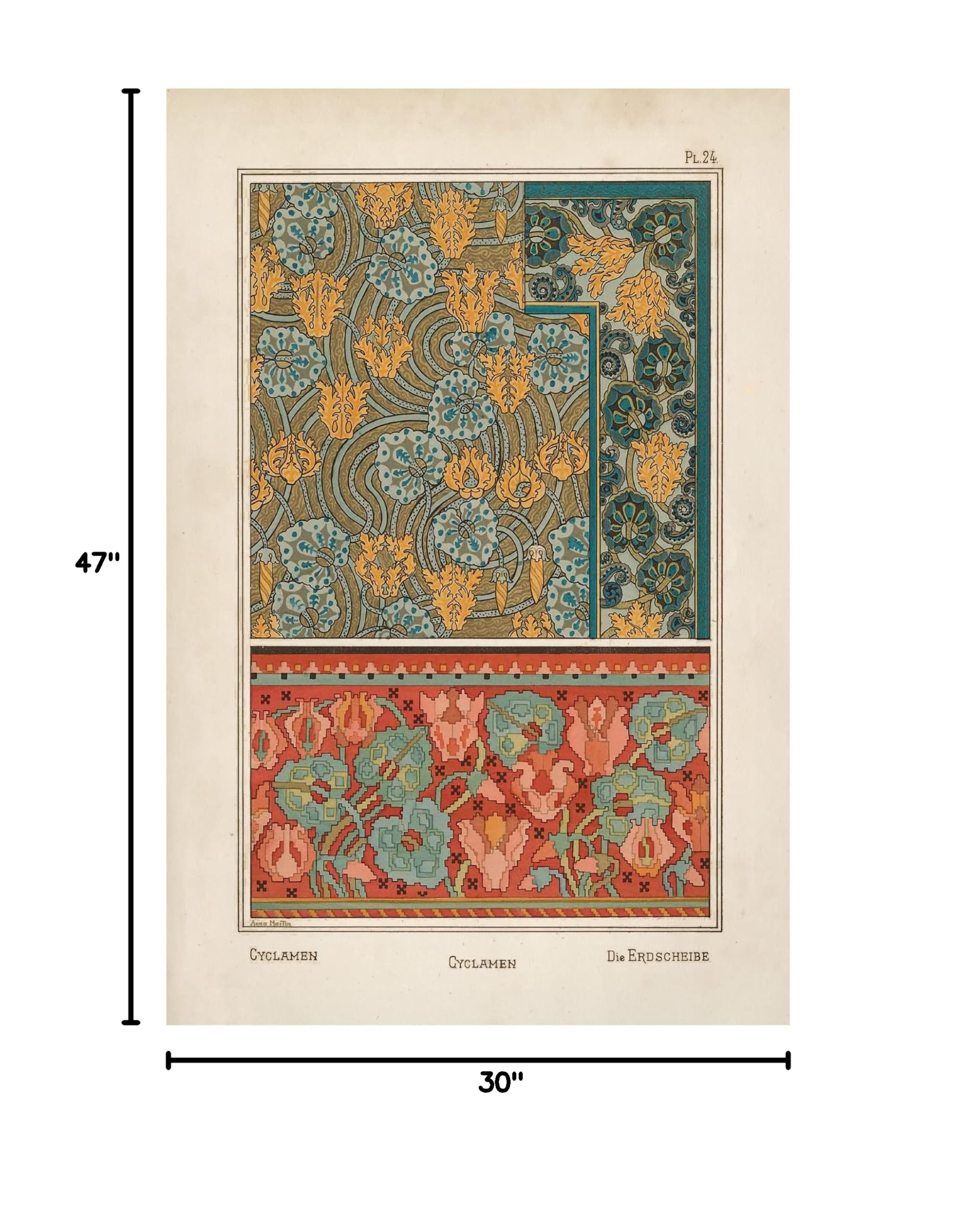 Trademark Fine Art 'Nouveau Decorative I' Canvas Wall Art Print - Modern Home Decor for Living Room, Bedroom & Office