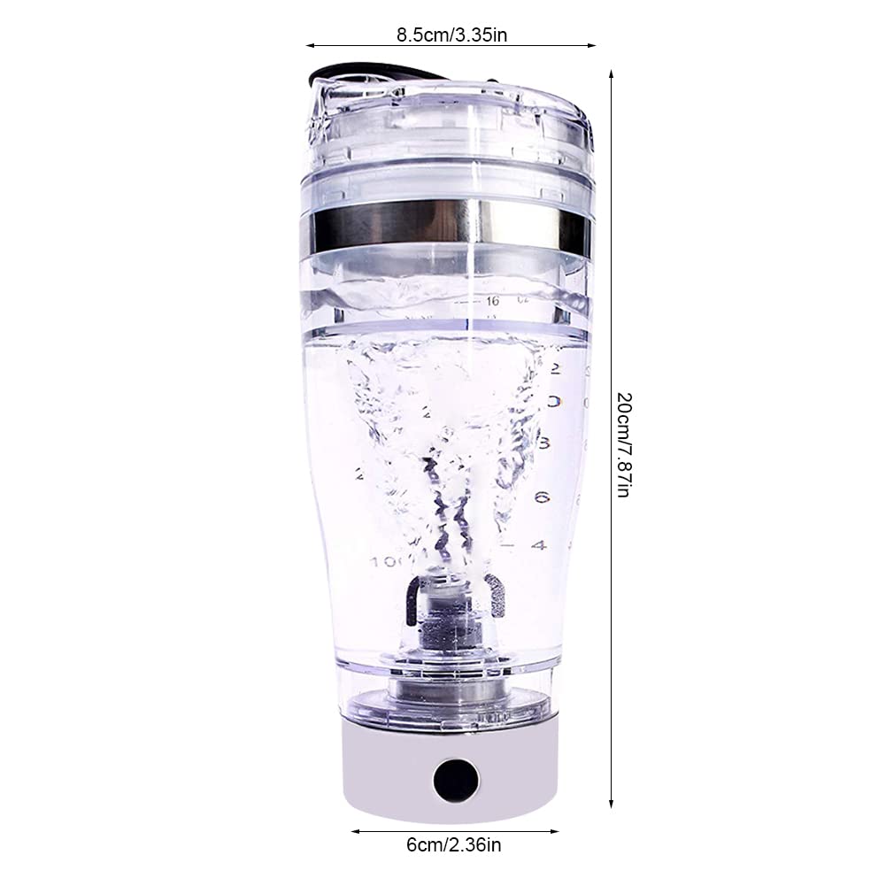 Ziurmut Automatic Stirring Cup - Electric Acrylic Shaker Bottle with Vortex Mixing Technology | Portable Rechargeable Protein Shaker for Smoothies, Meal Replacement & Workout Drinks | Perfect for Gym, Office & Travel Use