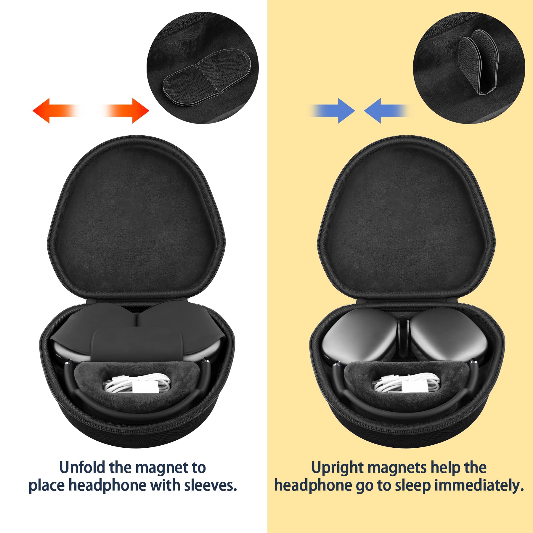 Premium Hard Storage Case for Apple AirPods Max - Auto Sleep Mode Activation, Upgraded Protective Travel Carrying Case (Case Only) - Perfect for Travel, Commuting & Home Storage