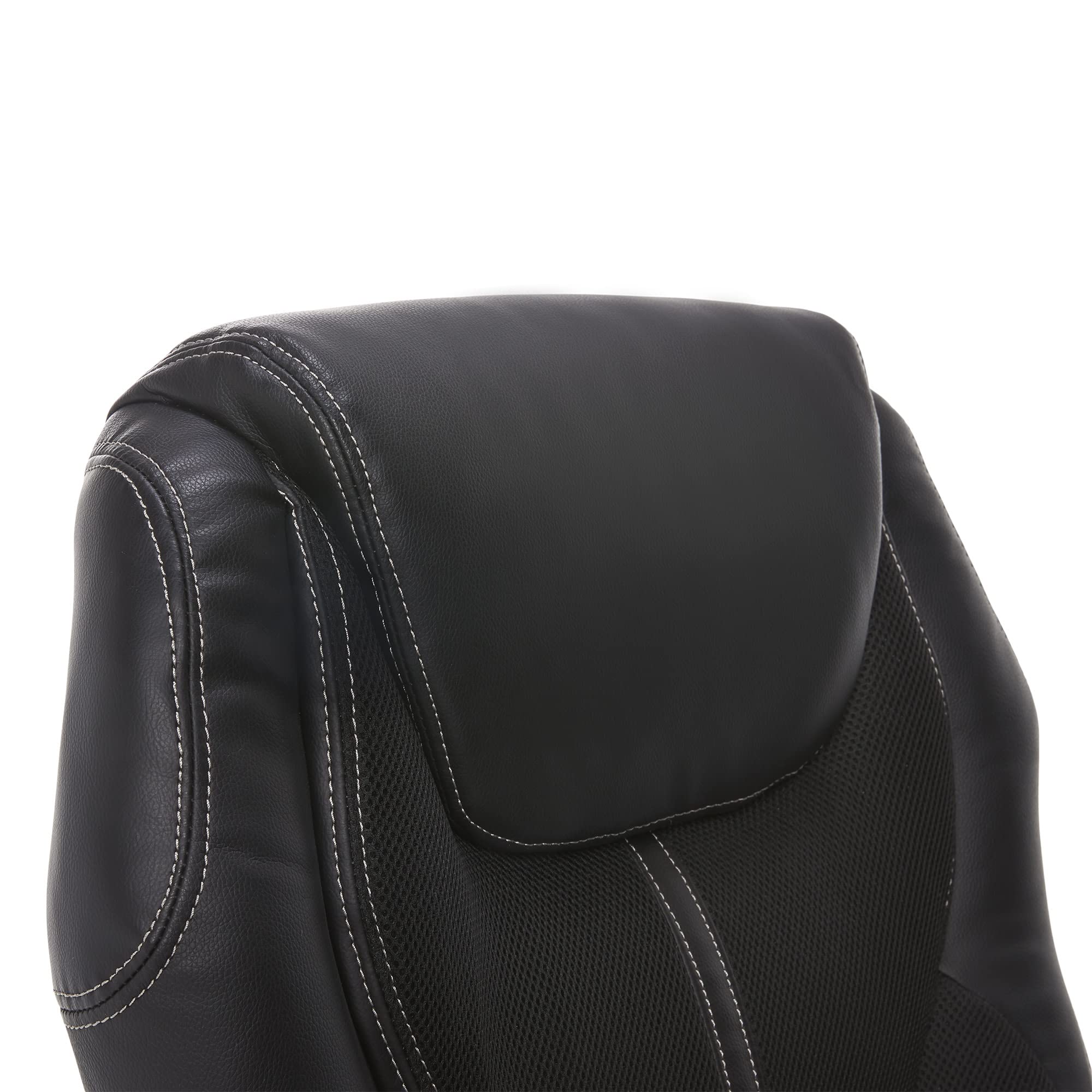 Serta Amplify Executive Office Chair - Adjustable Ergonomic Gaming Chair with Lumbar Support, Padded Arms, Faux Leather & Mesh Back - Black - Perfect for Home Office, Gaming Setup & Workspace Comfort