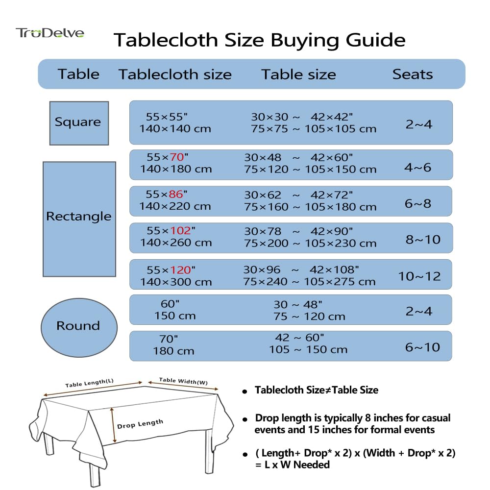 Premium Cotton Tablecloth - Blue and White Striped Rectangle Table Cover 102