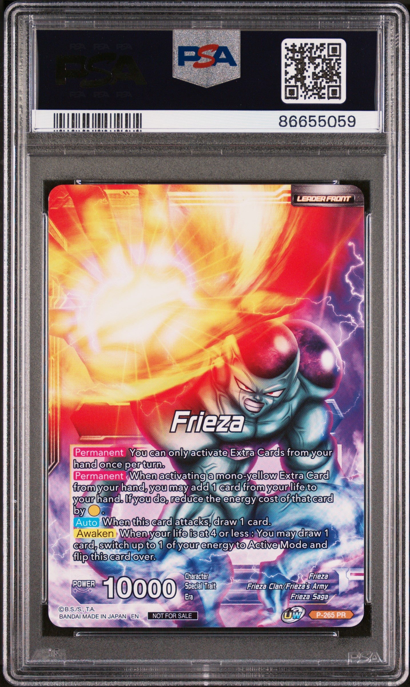 2021 Dragon Ball Super Unison Warrior MCH Frieza RSC MNRC #P265 PSA 10 Graded Card - Perfect for Collectors & Anime Fans Display